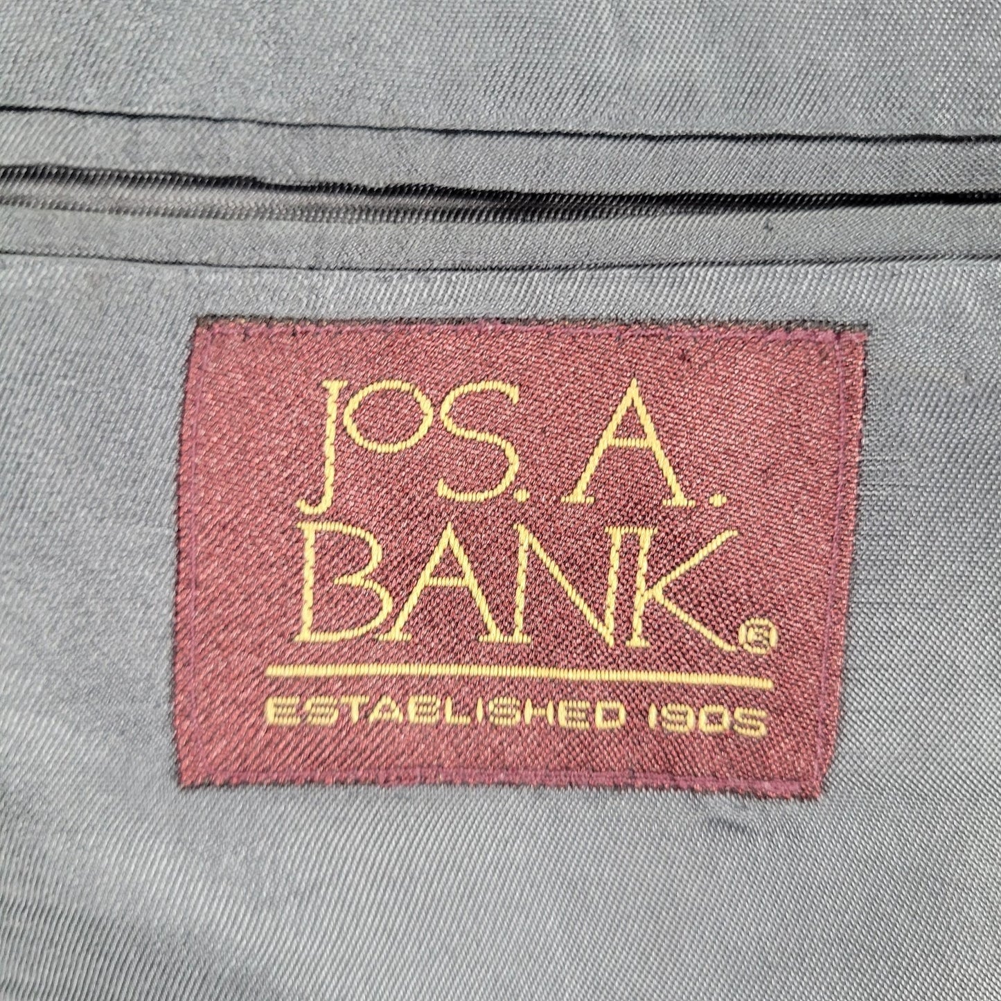 Jos A Bank Grey 100% Wool Pinstriped 2 Button Blazer Sport Coat Size 46L