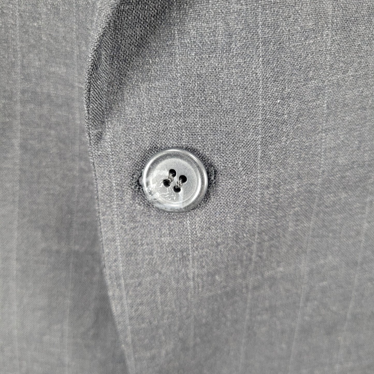 Jos A Bank Grey 100% Wool Pinstriped 2 Button Blazer Sport Coat Size 46L