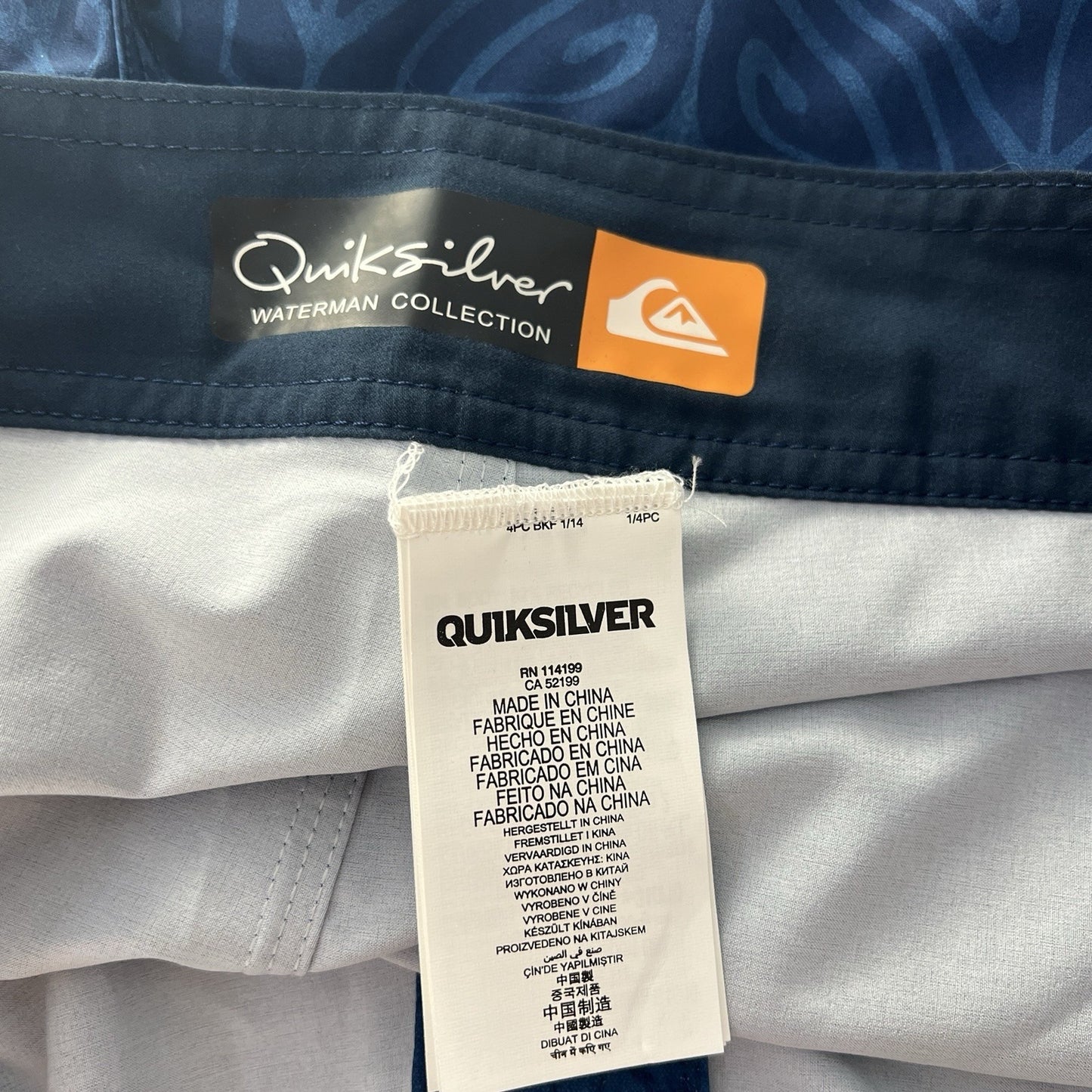 NWT Quiksilver Blue Waterman Collection Unlined Board Surf Swim Shorts Men’s 36