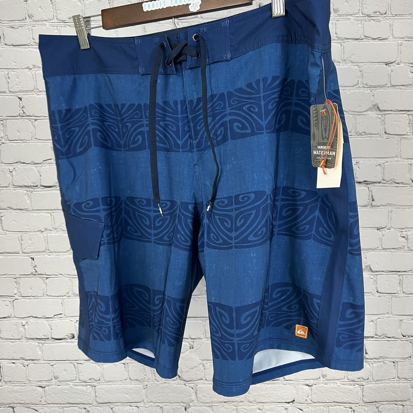 NWT Quiksilver Blue Waterman Collection Unlined Board Surf Swim Shorts Men’s 36