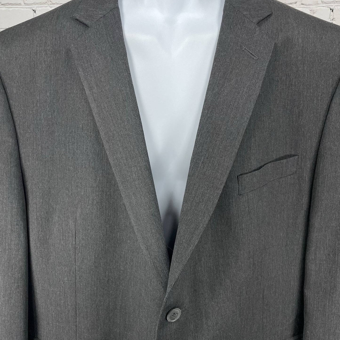 Perry Ellis Portfolio Grey Slim Fit 2 Button Notch Blazer Sport Coat Jacket 50R