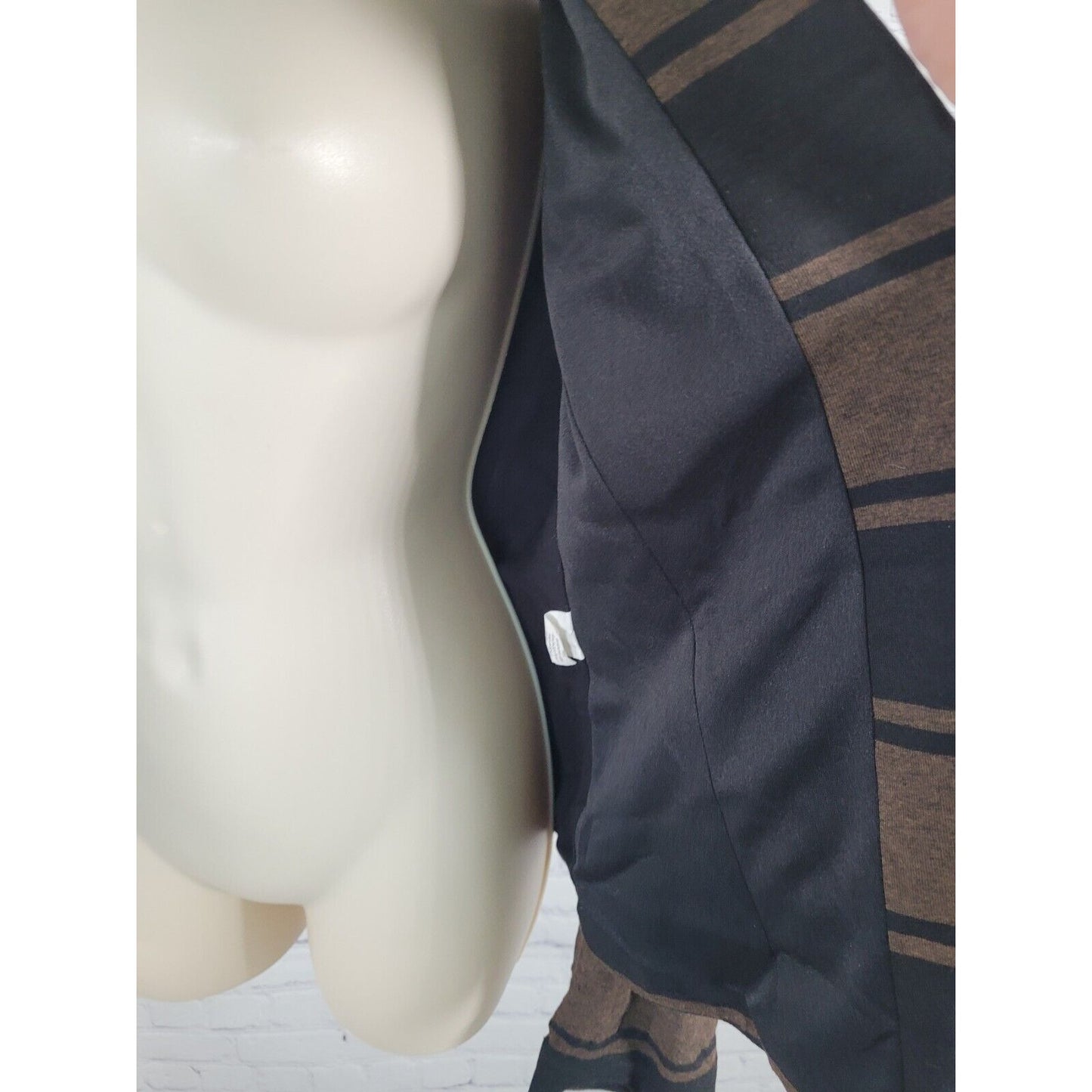 Bailey 44 Brown Black Sequined Striped Single Button Casual Blazer Jacket Size M