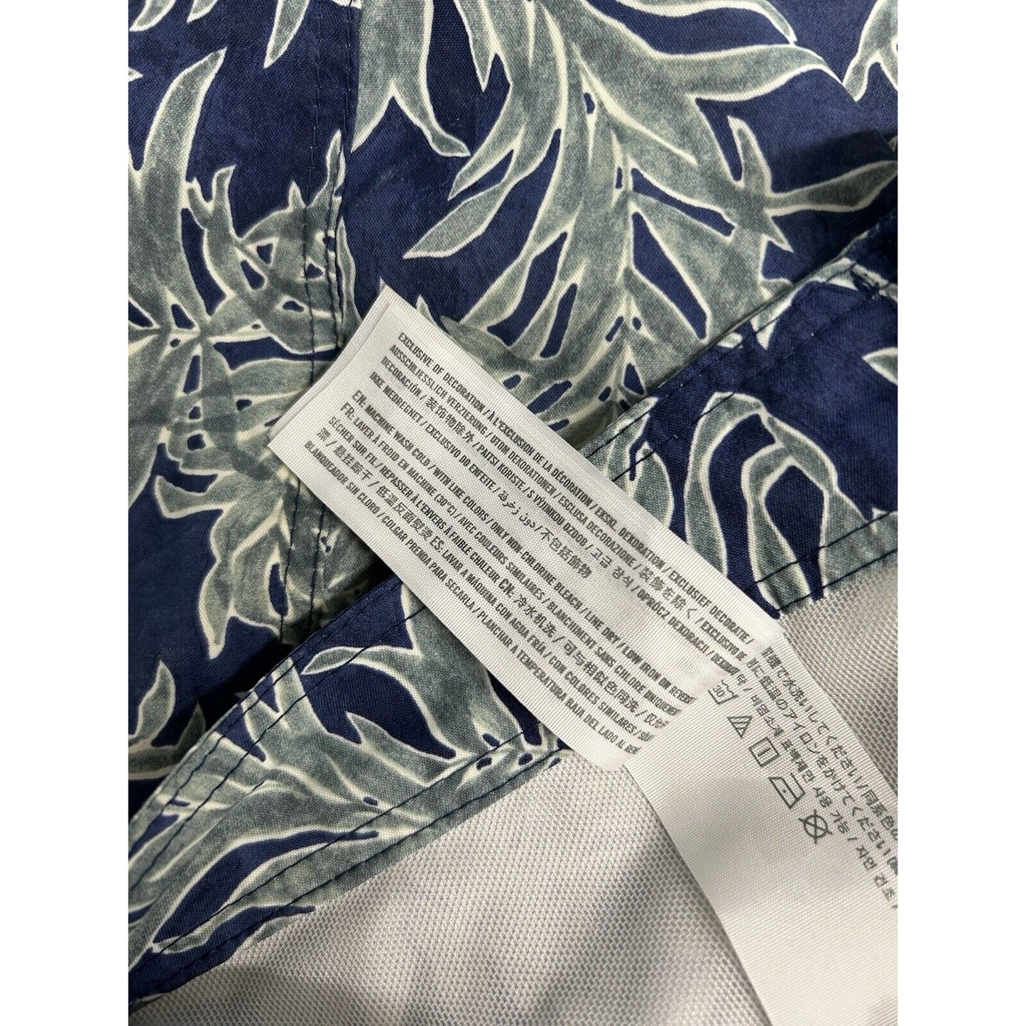 Abercrombie & Fitch Green Blue Leaf Mesh Lined Swim Trunks Stretch 32 (32 x 6.5)