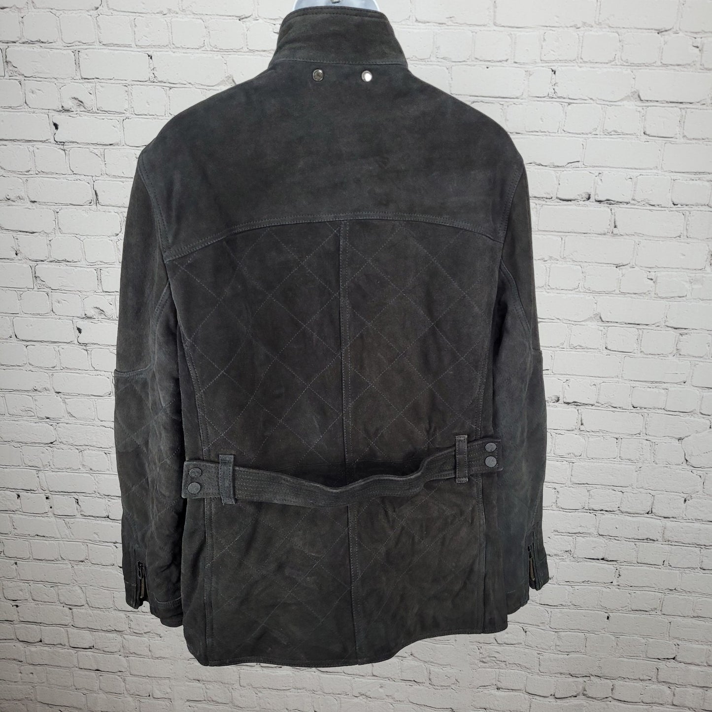 Robert Graham Black Genuine Lamb Suede Leather Classic Fit Heavy Jacket Size XL