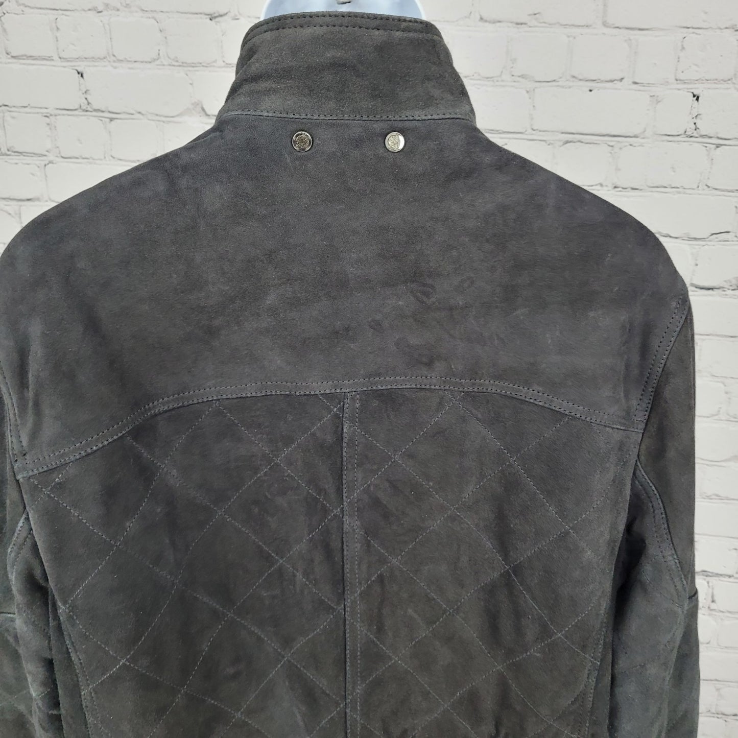 Robert Graham Black Genuine Lamb Suede Leather Classic Fit Heavy Jacket Size XL