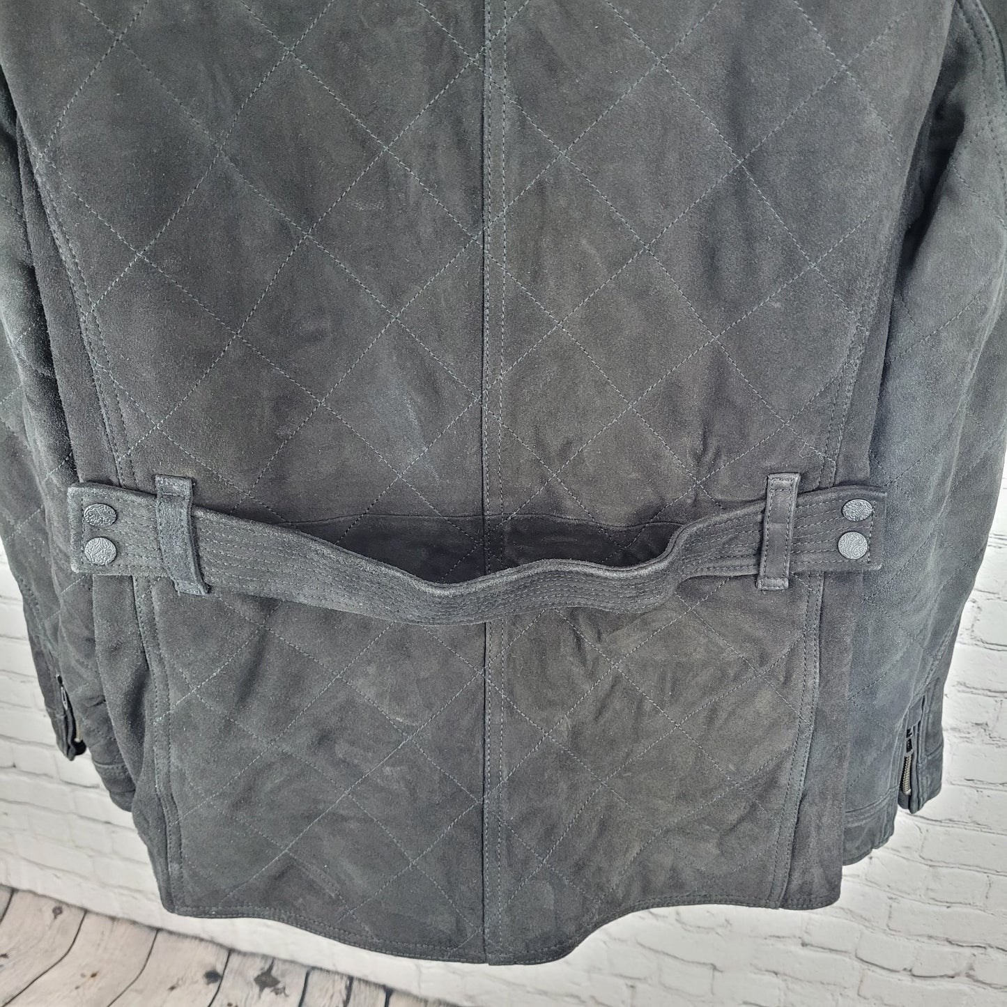 Robert Graham Black Genuine Lamb Suede Leather Classic Fit Heavy Jacket Size XL