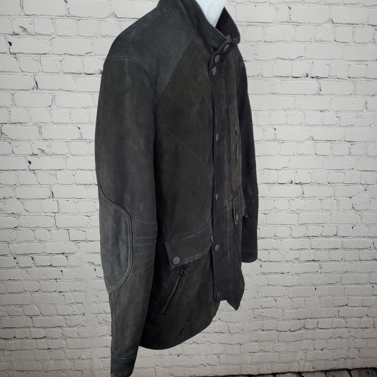 Robert Graham Black Genuine Lamb Suede Leather Classic Fit Heavy Jacket Size XL