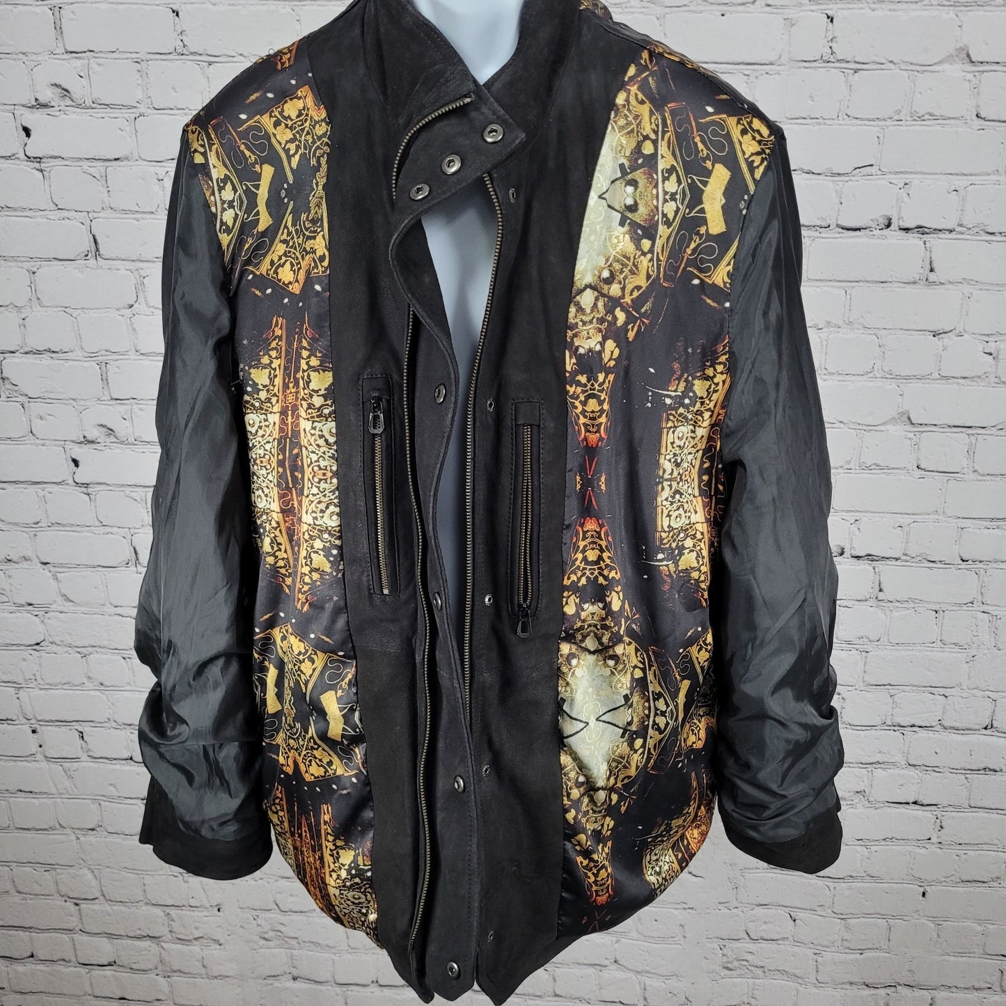 Robert Graham Black Genuine Lamb Suede Leather Classic Fit Heavy Jacket Size XL