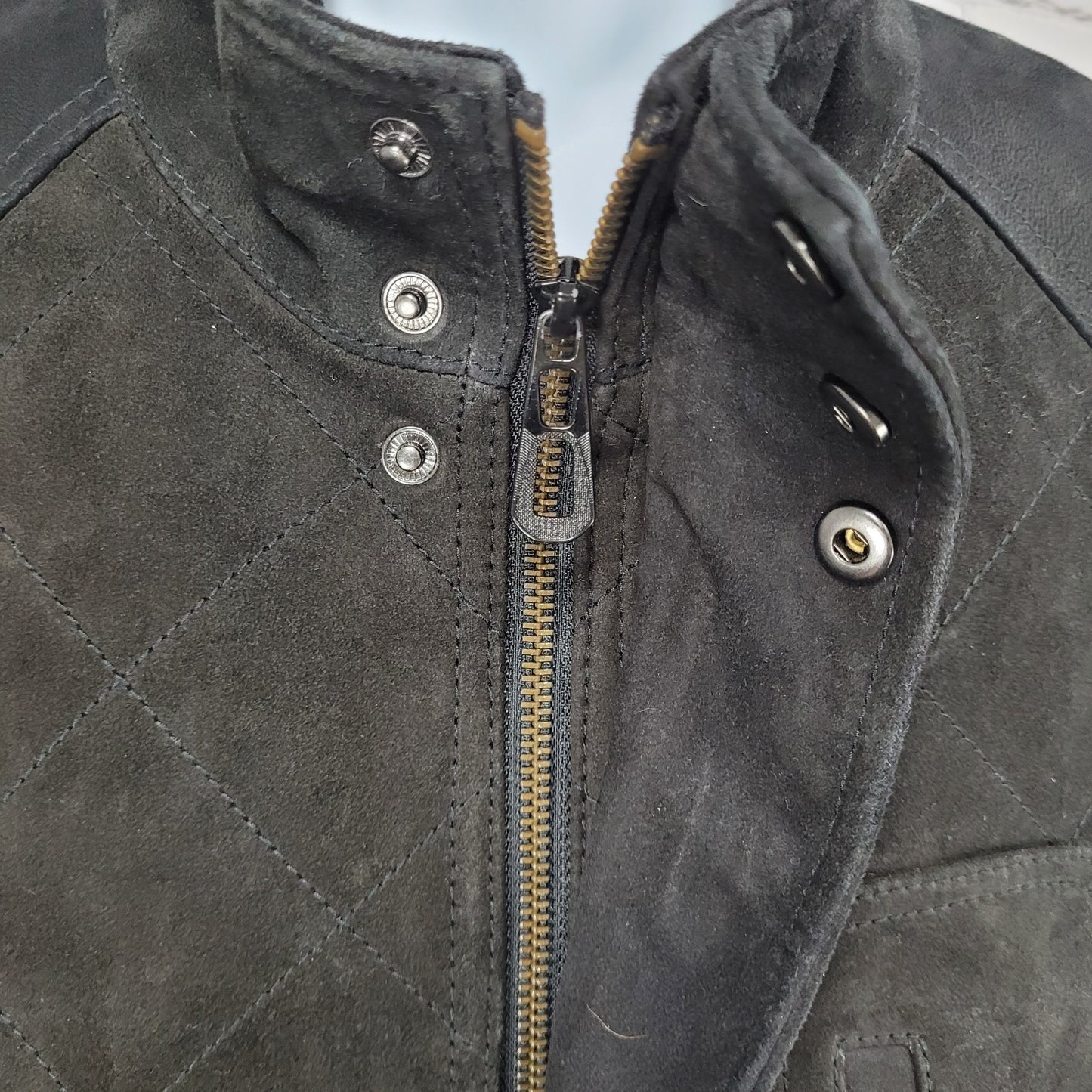Robert Graham Black Genuine Lamb Suede Leather Classic Fit Heavy Jacket Size XL