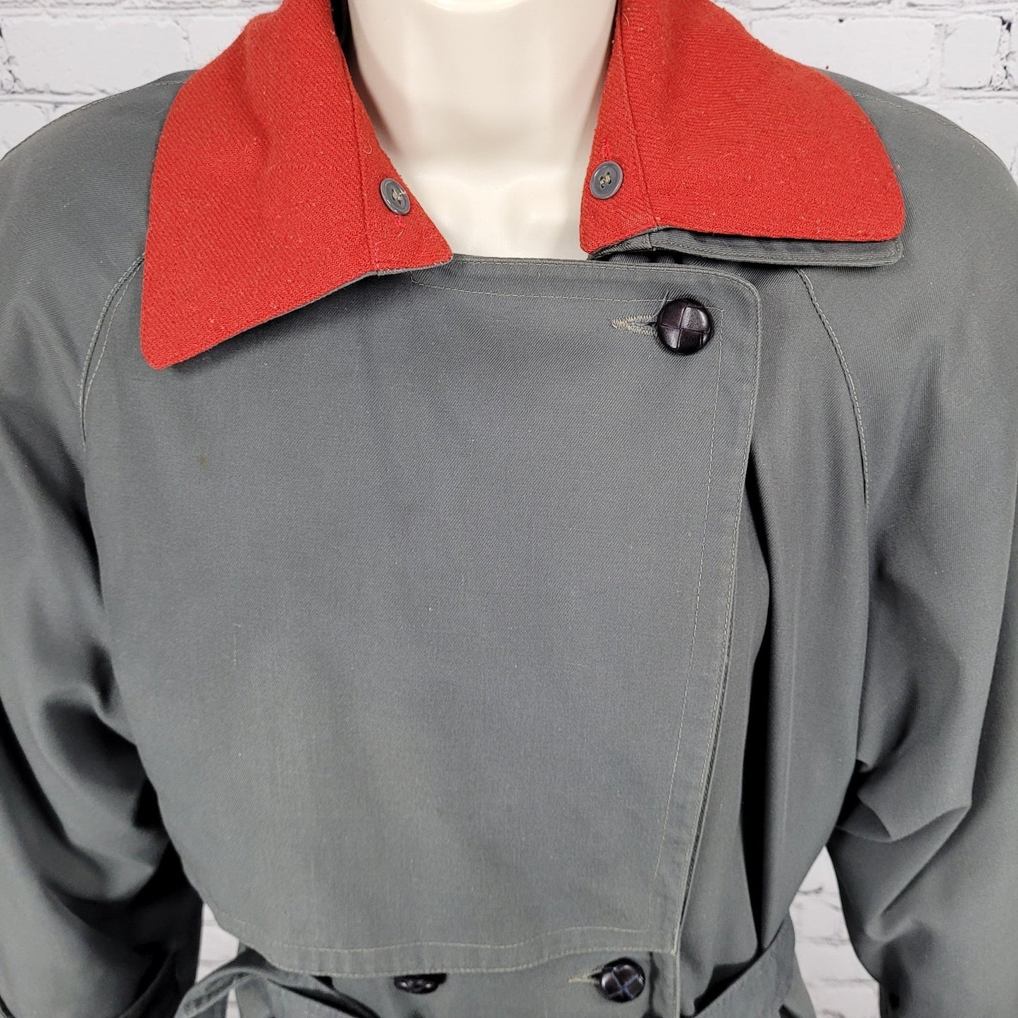 VTG Cyclone Grey Removable Wool Blend Liner Belted Buttoned Peacoat Size 4