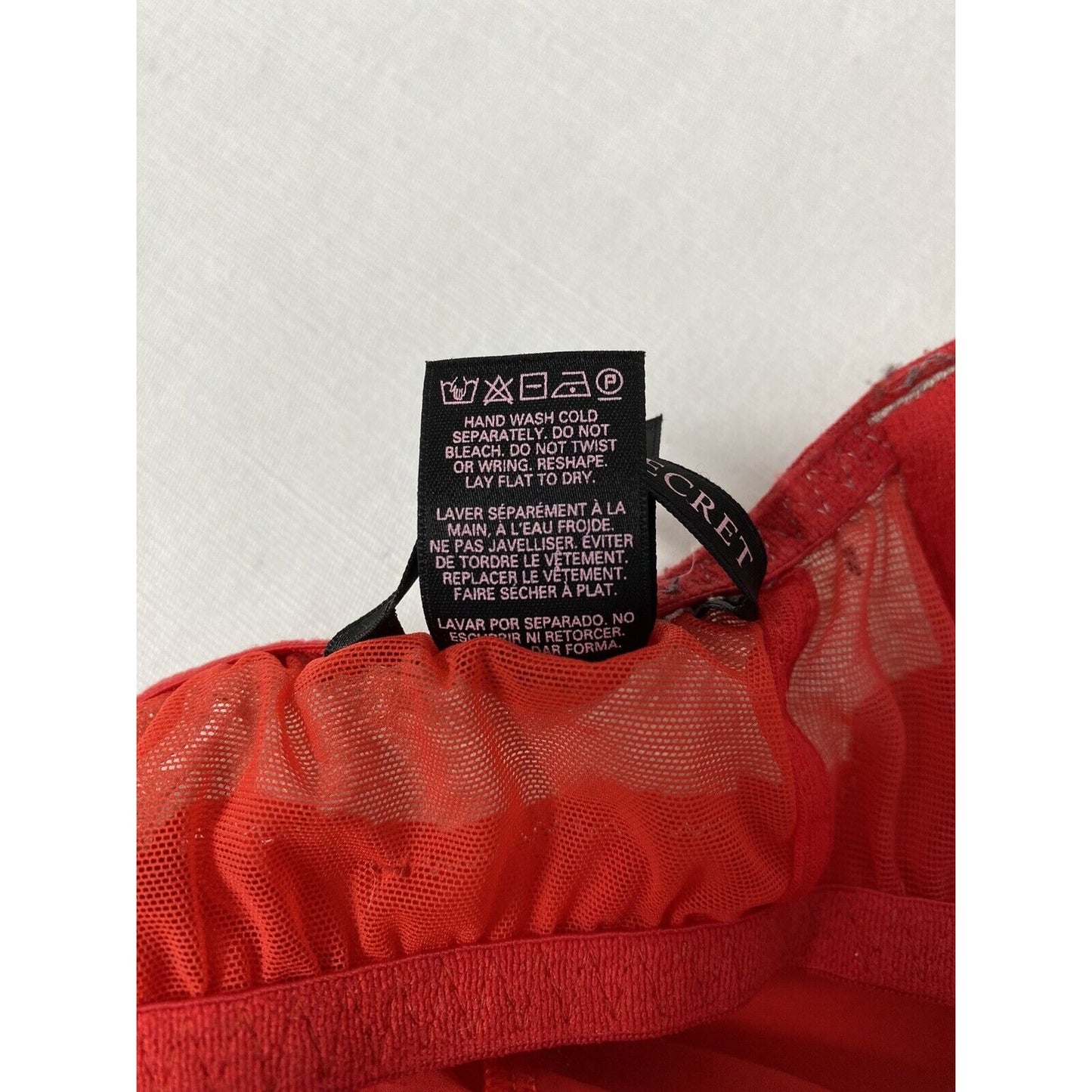 Victoria’s Secret Red Padded Babydoll Nightie Lace Rhinestones 34B