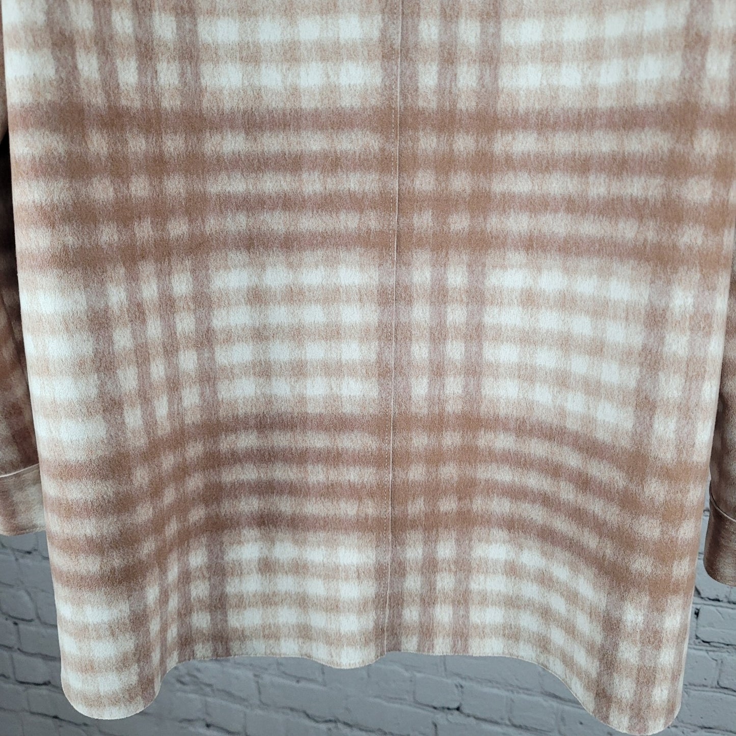 Zara Tan Check Oversized Boxy Snap Up Shacket Lightweight Jacket Size Medium M