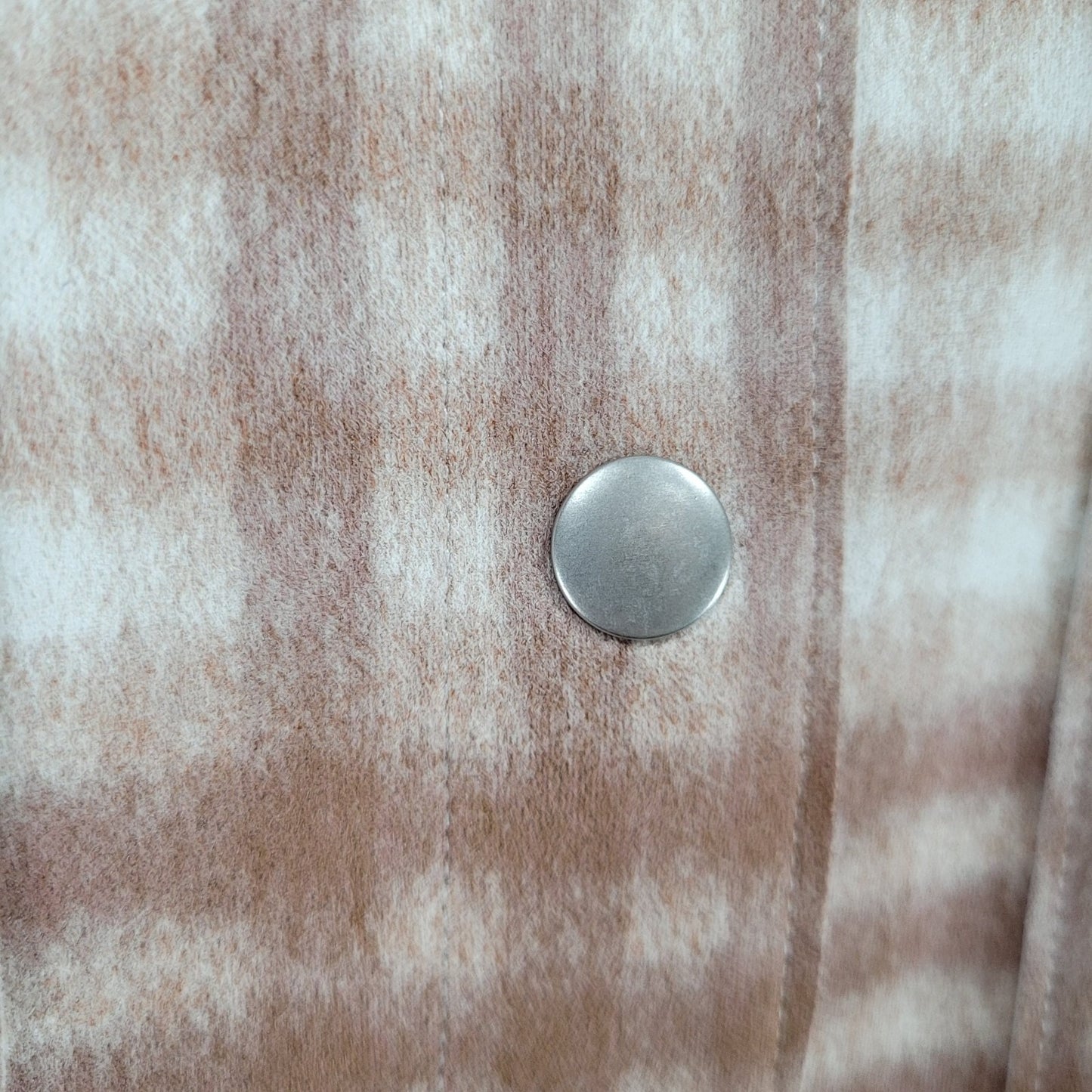 Zara Tan Check Oversized Boxy Snap Up Shacket Lightweight Jacket Size Medium M