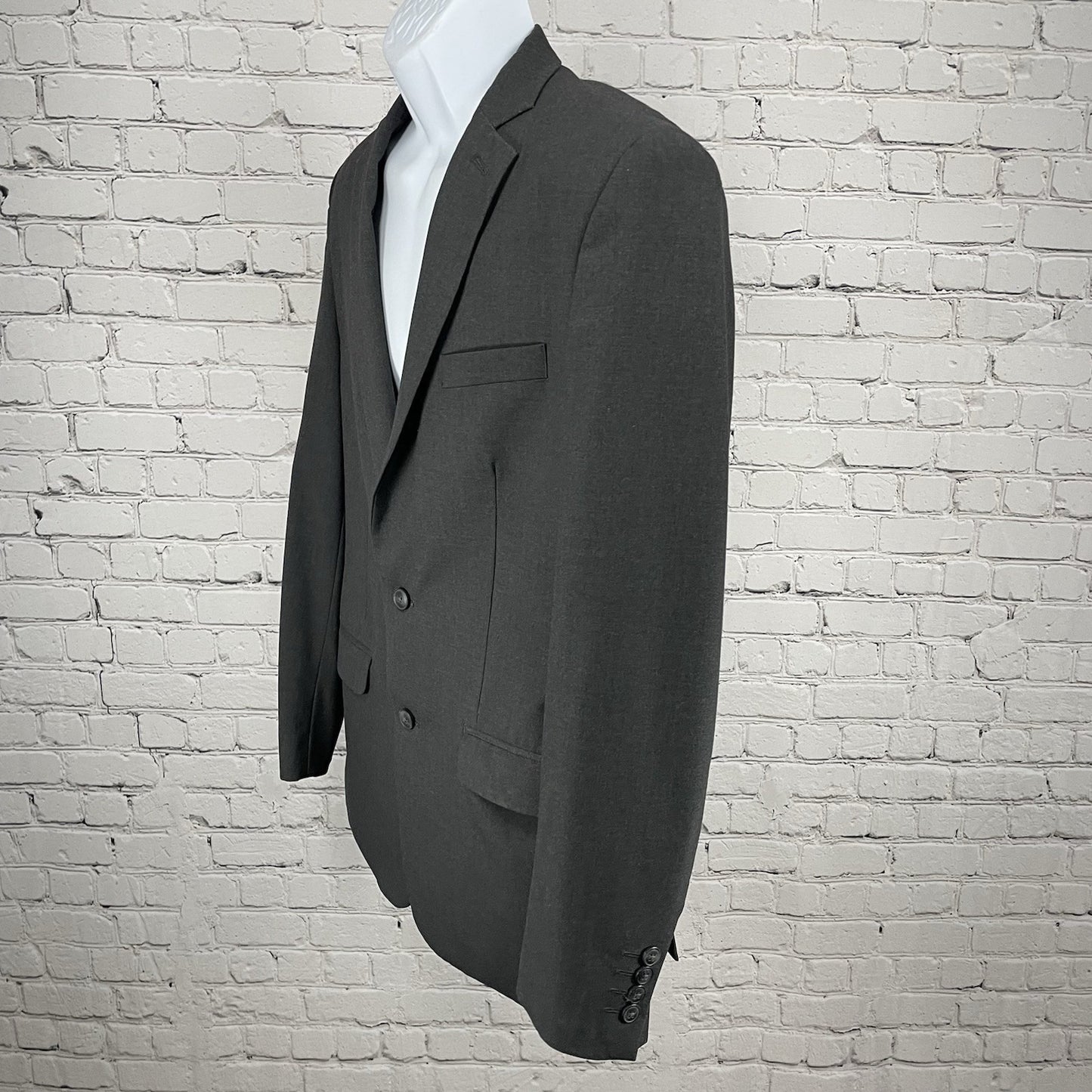 Haggar Grey 2 Button Vented Notch Stretch Classic Blazer Sport Coat Size 40L