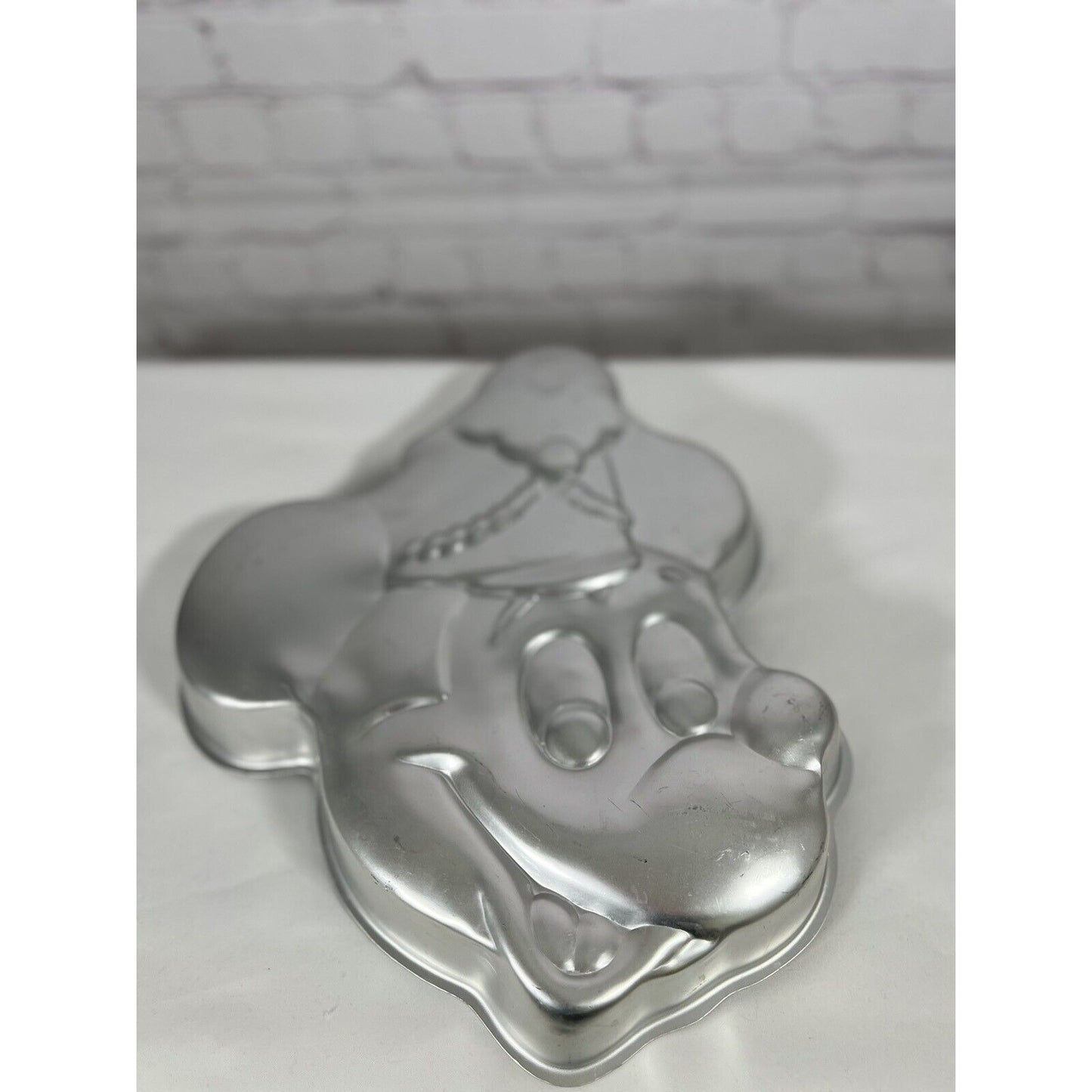 Vintage Wilton Korea Disney Mickey Mouse Silver Cake Pan Tin Band Leader
