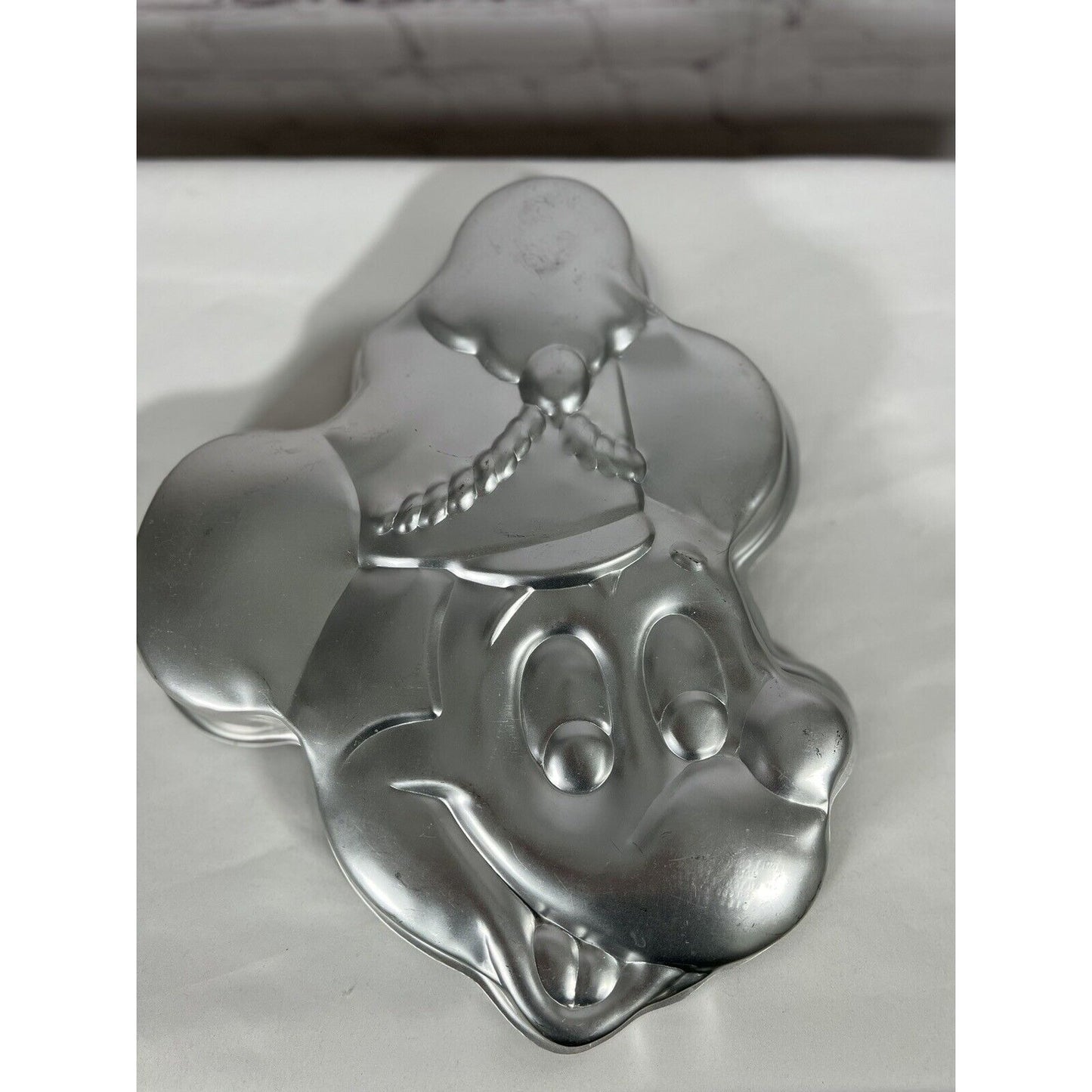 Vintage Wilton Korea Disney Mickey Mouse Silver Cake Pan Tin Band Leader