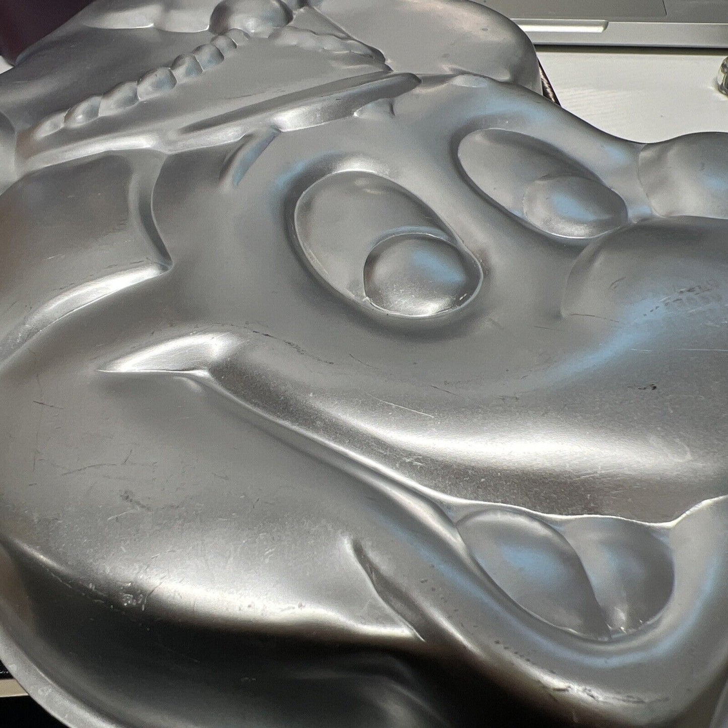 Vintage Wilton Korea Disney Mickey Mouse Silver Cake Pan Tin Band Leader