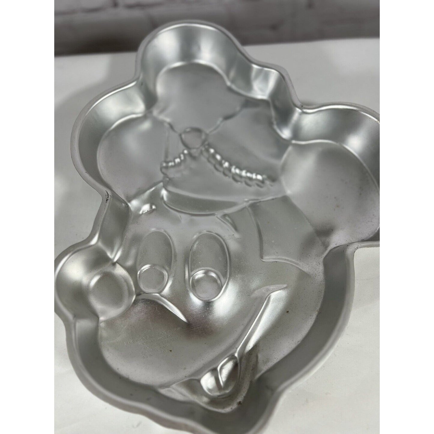 Vintage Wilton Korea Disney Mickey Mouse Silver Cake Pan Tin Band Leader