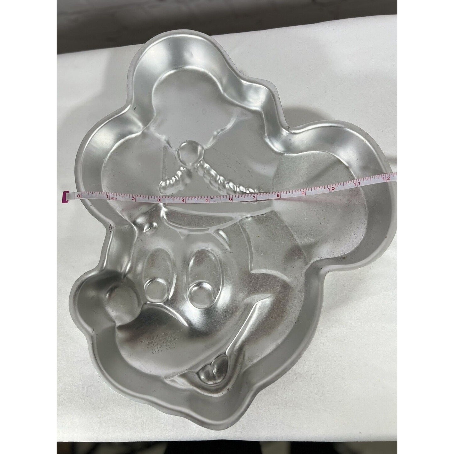 Vintage Wilton Korea Disney Mickey Mouse Silver Cake Pan Tin Band Leader