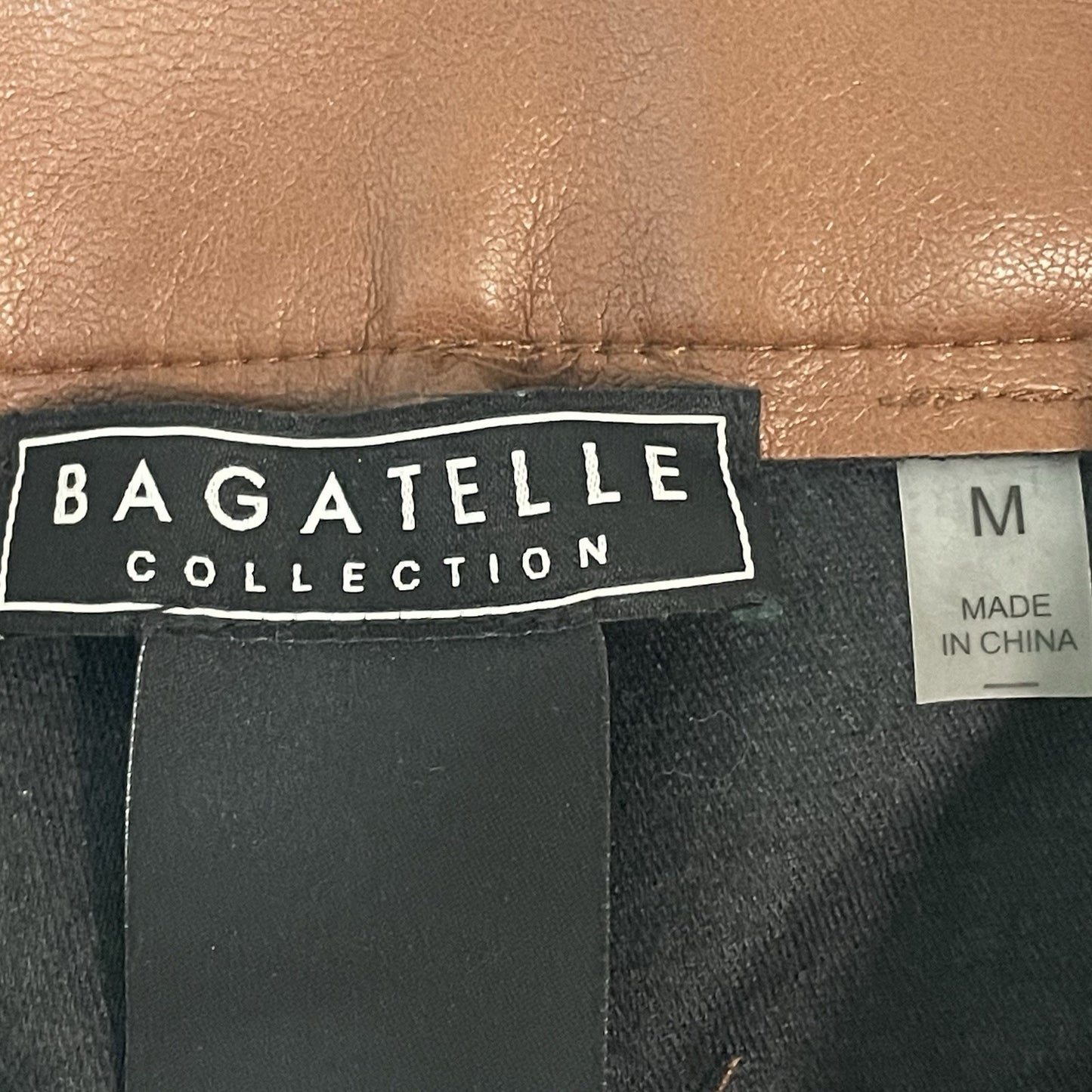 Bagatelle Brown Soft Faux Leather High Rise Crop Wide Leg Pants Medium (32x26)