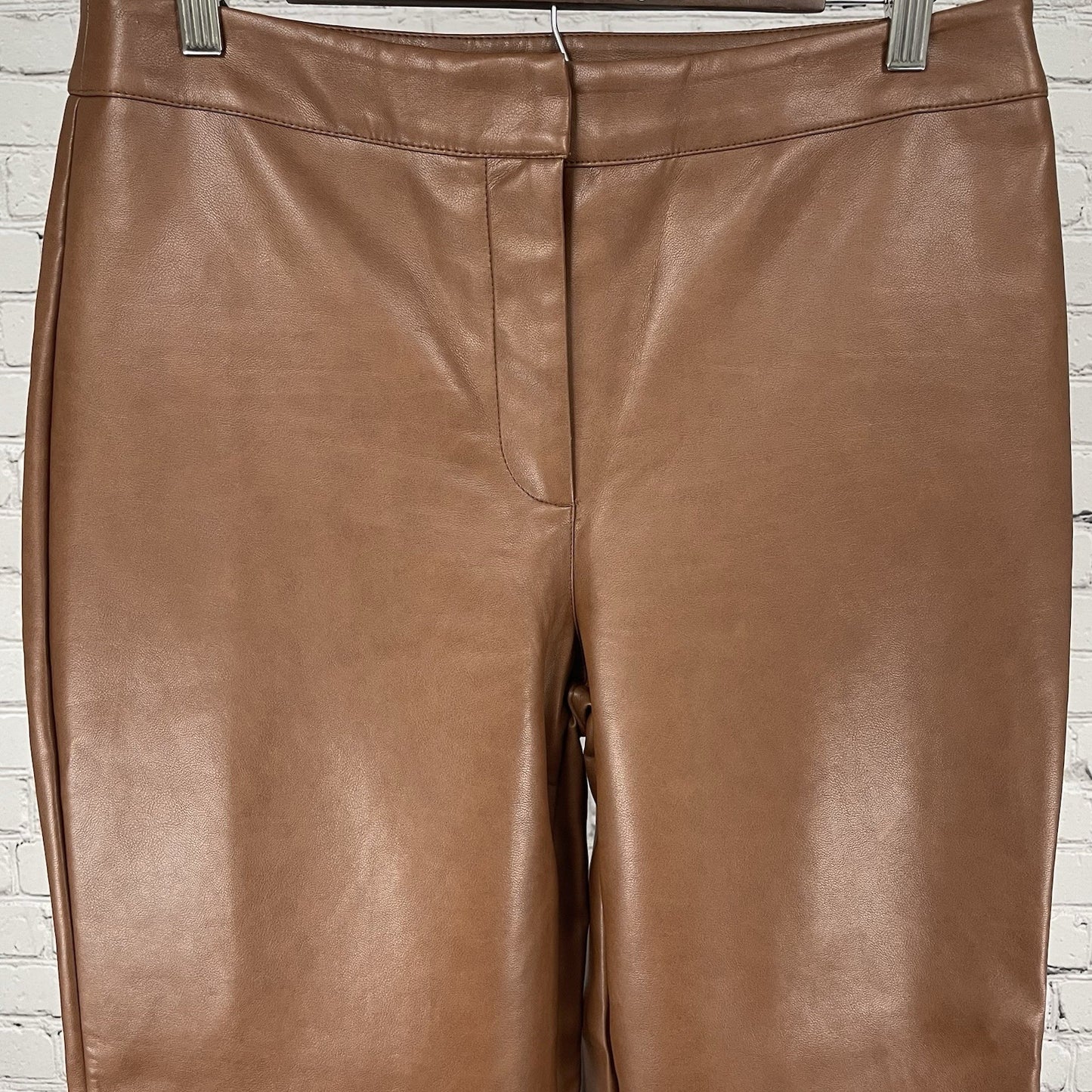 Bagatelle Brown Soft Faux Leather High Rise Crop Wide Leg Pants Medium (32x26)