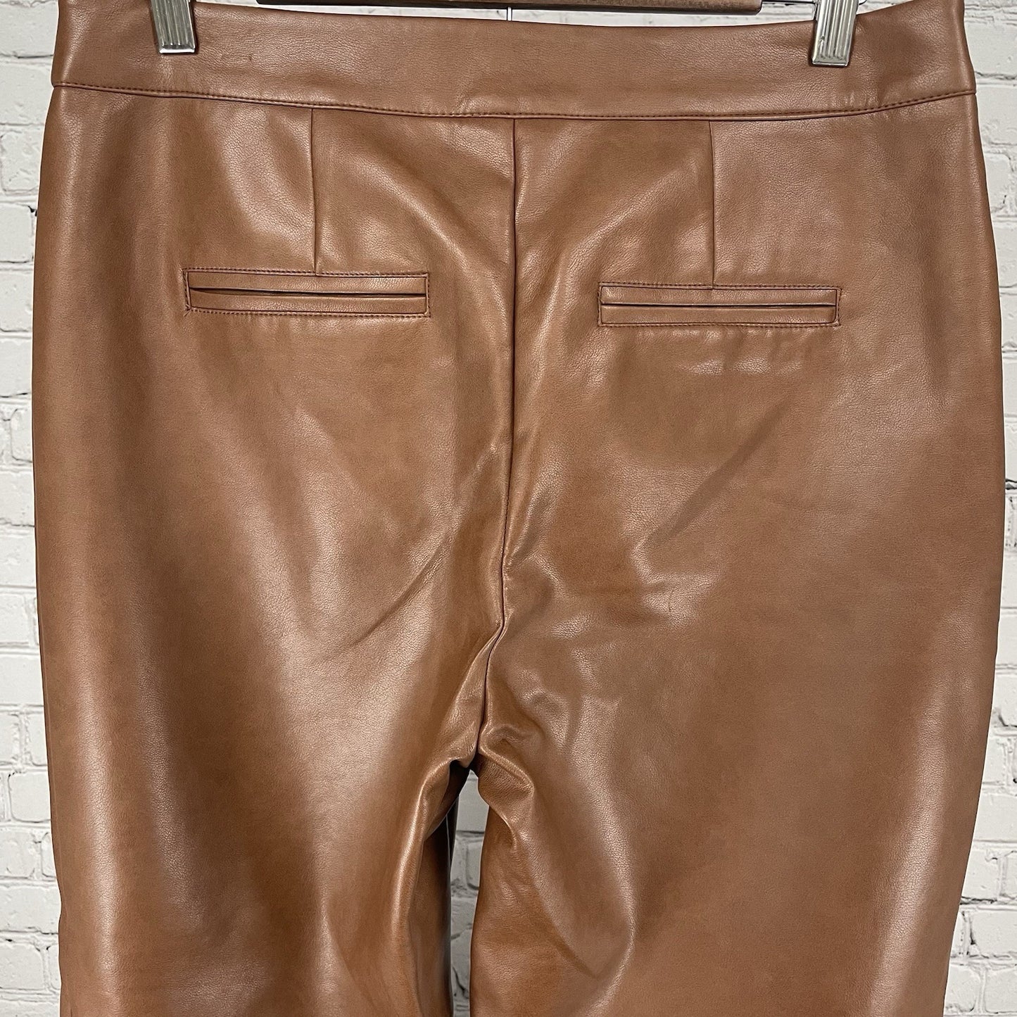 Bagatelle Brown Soft Faux Leather High Rise Crop Wide Leg Pants Medium (32x26)