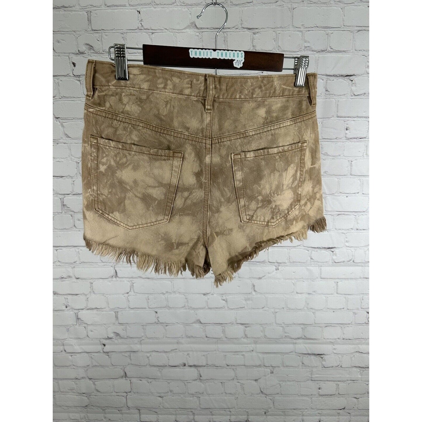 Pacsun High Rise Festival Brown Tie Dye Distressed Denim Jean Shorts 28 (28 x 2)
