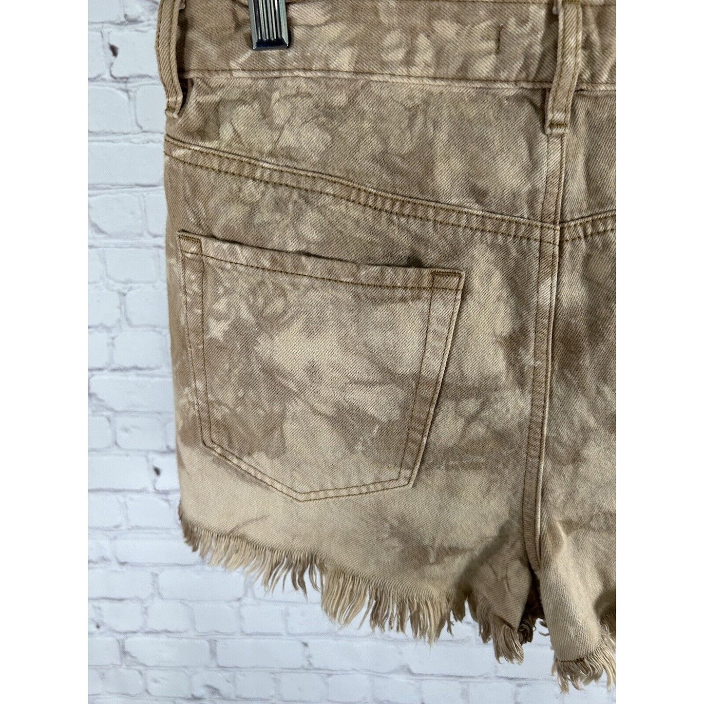 Pacsun High Rise Festival Brown Tie Dye Distressed Denim Jean Shorts 28 (28 x 2)