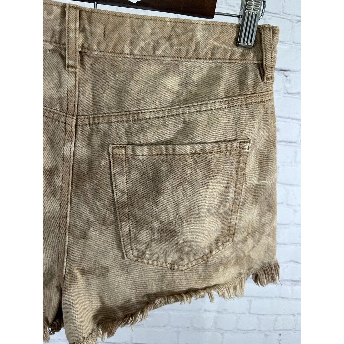 Pacsun High Rise Festival Brown Tie Dye Distressed Denim Jean Shorts 28 (28 x 2)