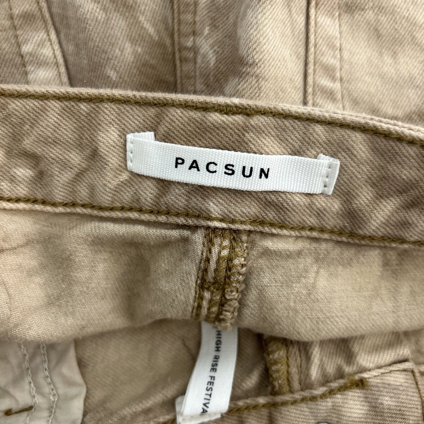 Pacsun High Rise Festival Brown Tie Dye Distressed Denim Jean Shorts 28 (28 x 2)