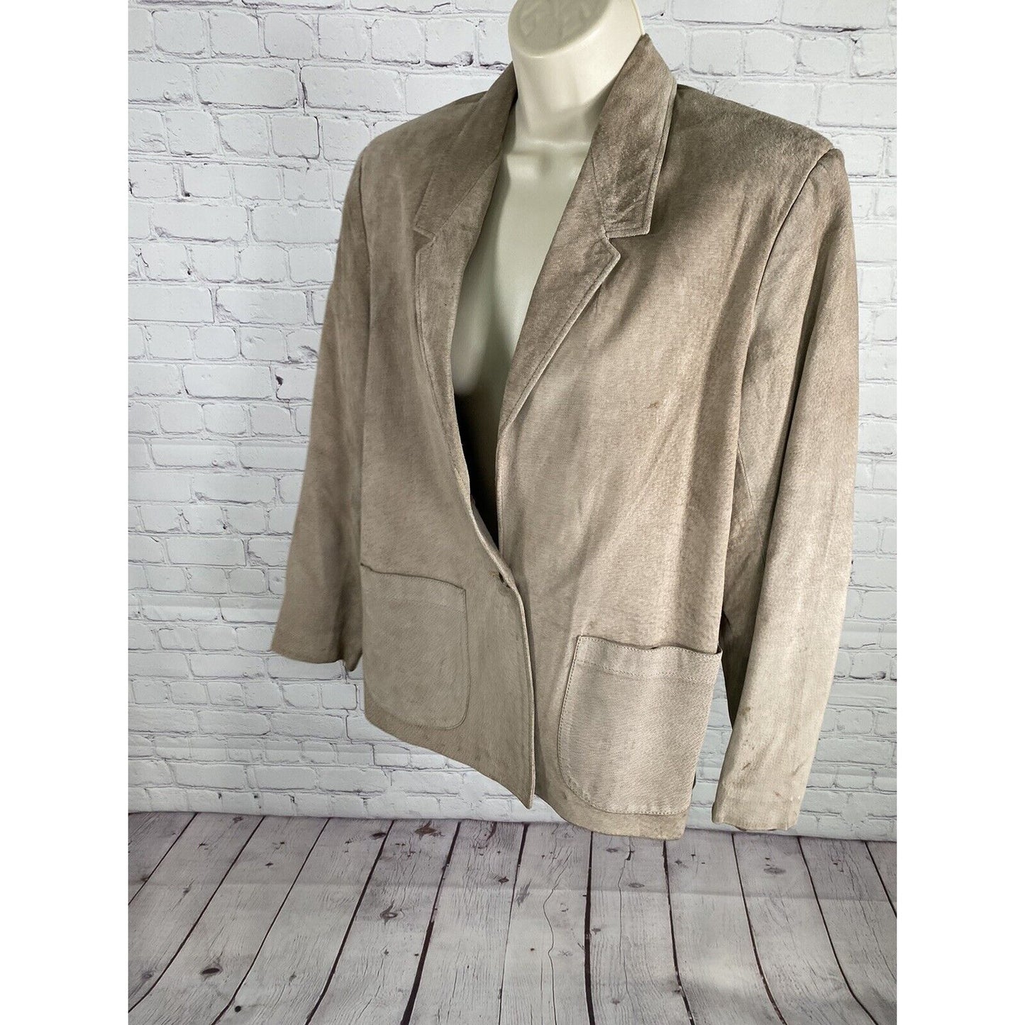 Unbranded Brown 100% Genuine Leather Single Button Blazer Jacket Women’s M