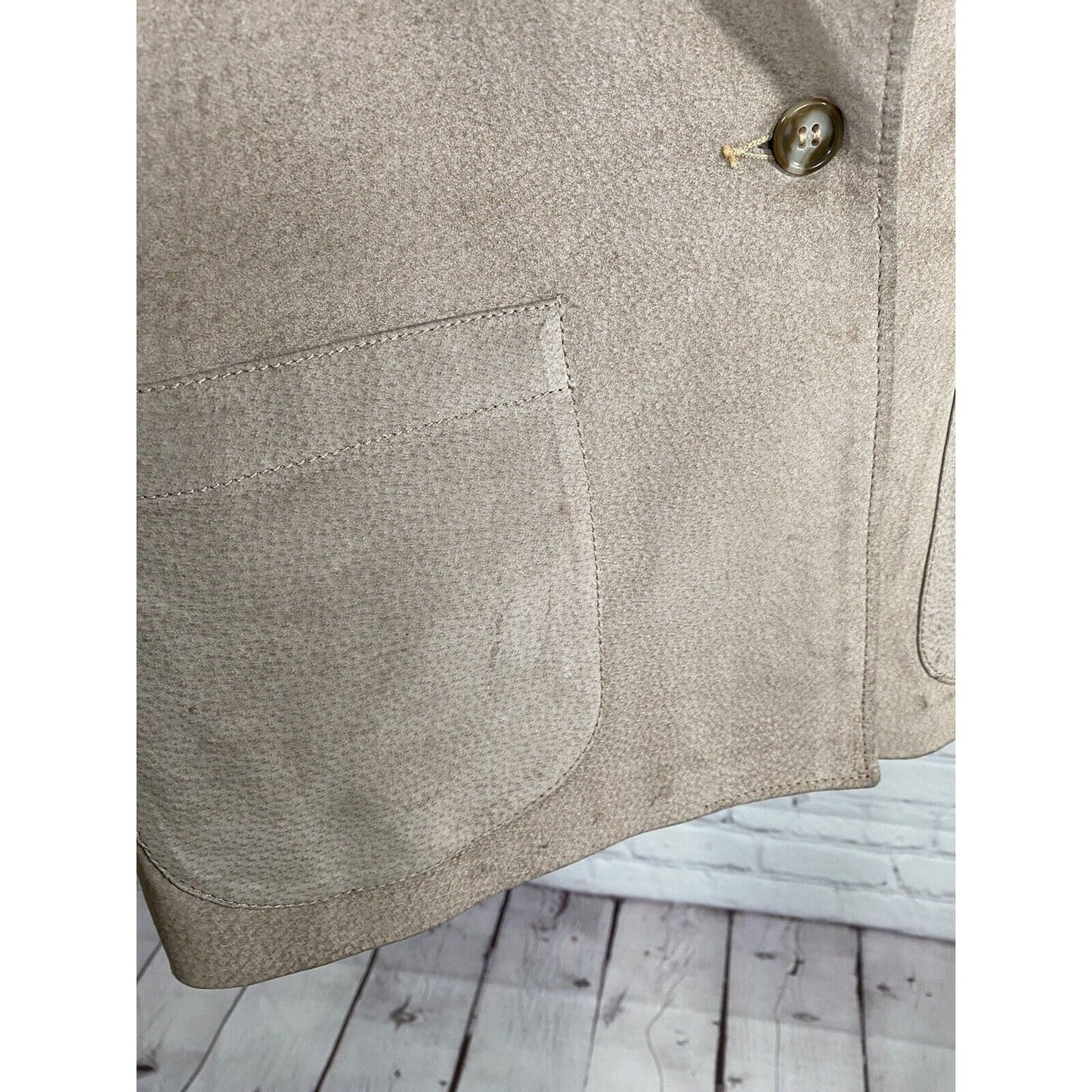 Unbranded Brown 100% Genuine Leather Single Button Blazer Jacket Women’s M