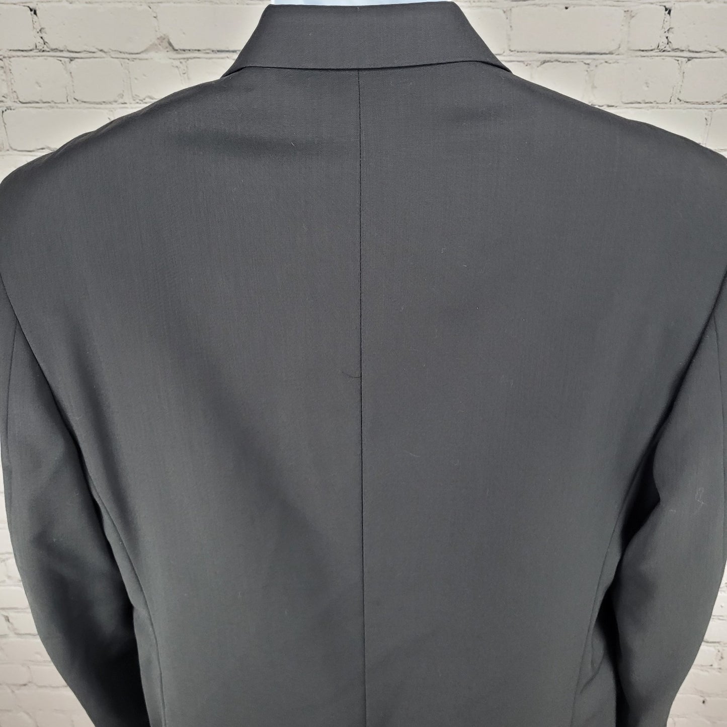 Martina Franca Black 100% Wool 3 Button Blazer Pants 2 Piece Suit 40L (34x32.5)