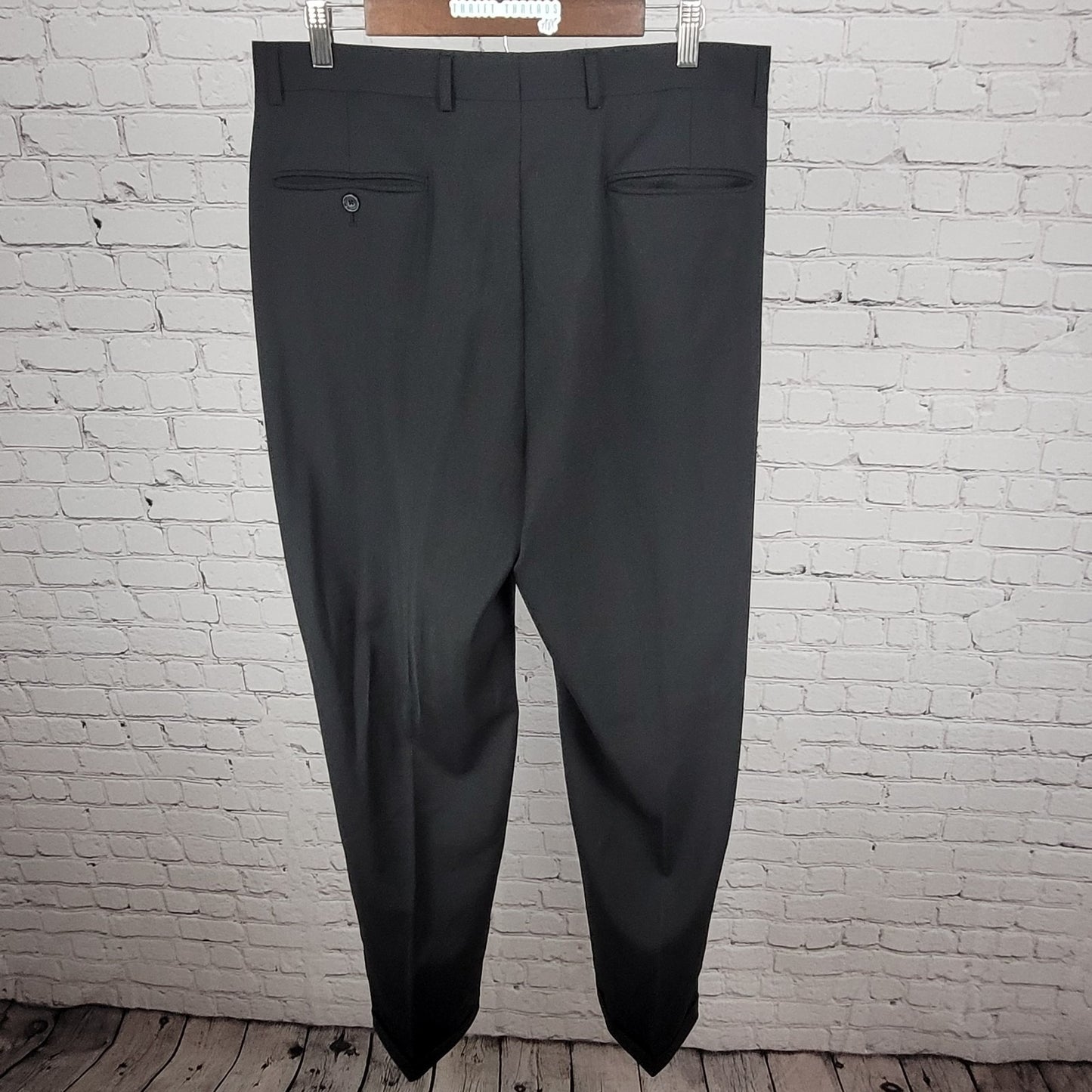 Martina Franca Black 100% Wool 3 Button Blazer Pants 2 Piece Suit 40L (34x32.5)
