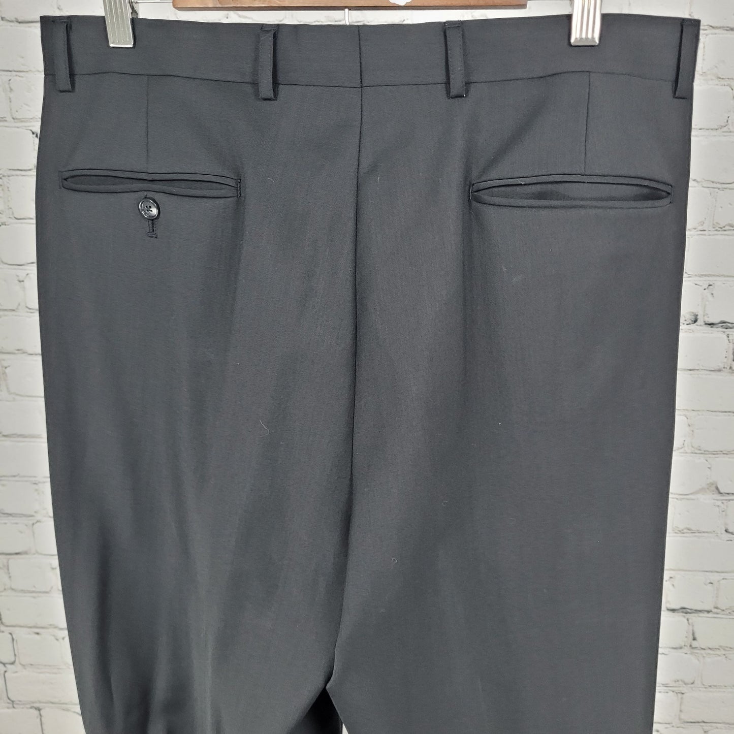 Martina Franca Black 100% Wool 3 Button Blazer Pants 2 Piece Suit 40L (34x32.5)