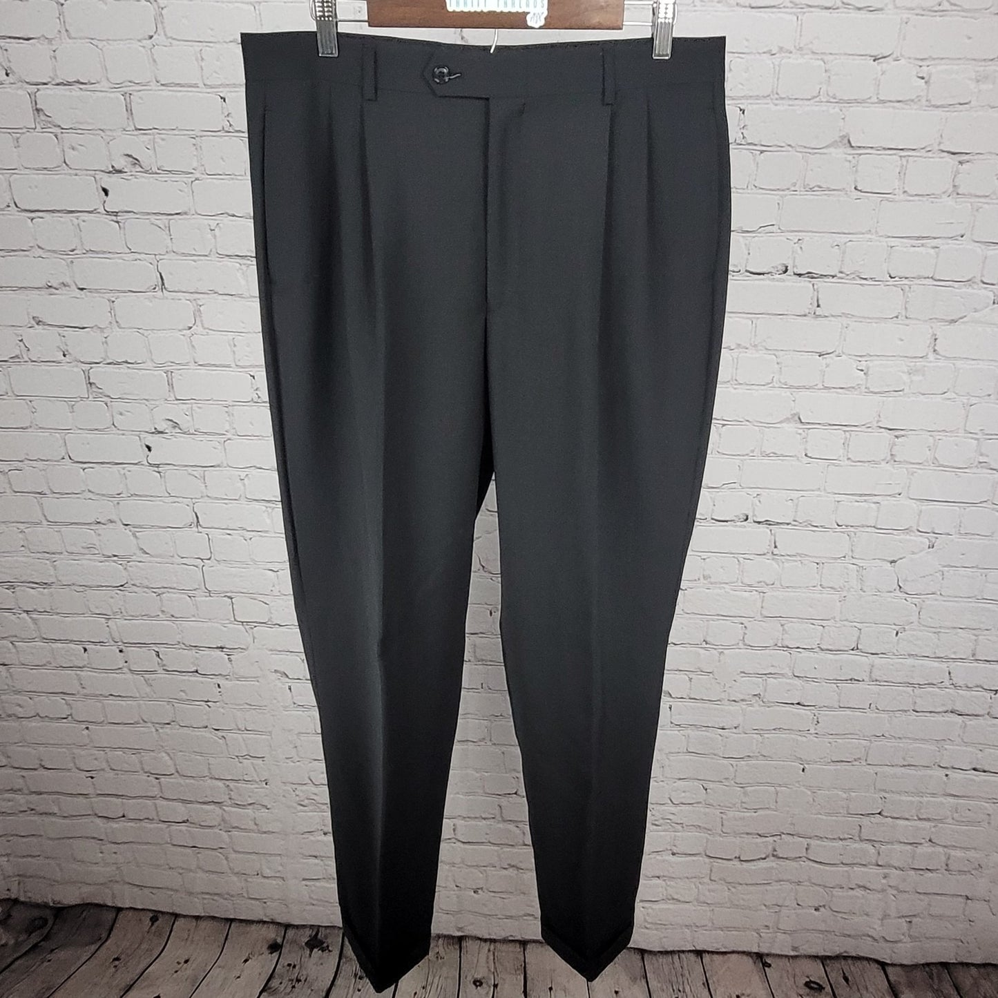 Martina Franca Black 100% Wool 3 Button Blazer Pants 2 Piece Suit 40L (34x32.5)