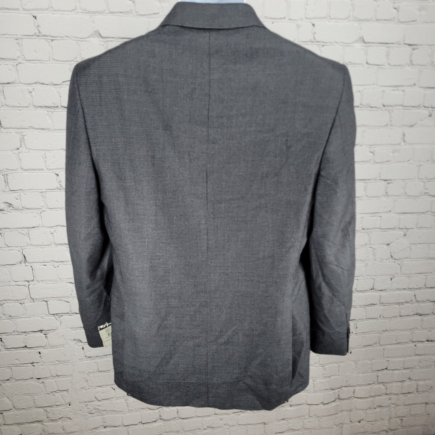 NWT Joseph Abboud Grey 100% Wool Houndstooth Blazer Sport Coat USA Made Size 40R