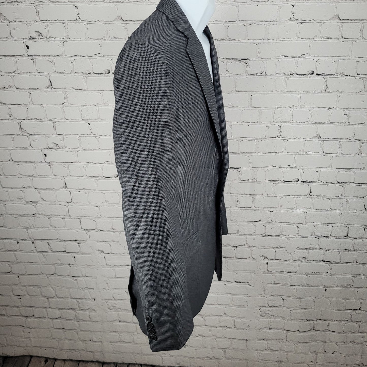 NWT Joseph Abboud Grey 100% Wool Houndstooth Blazer Sport Coat USA Made Size 40R