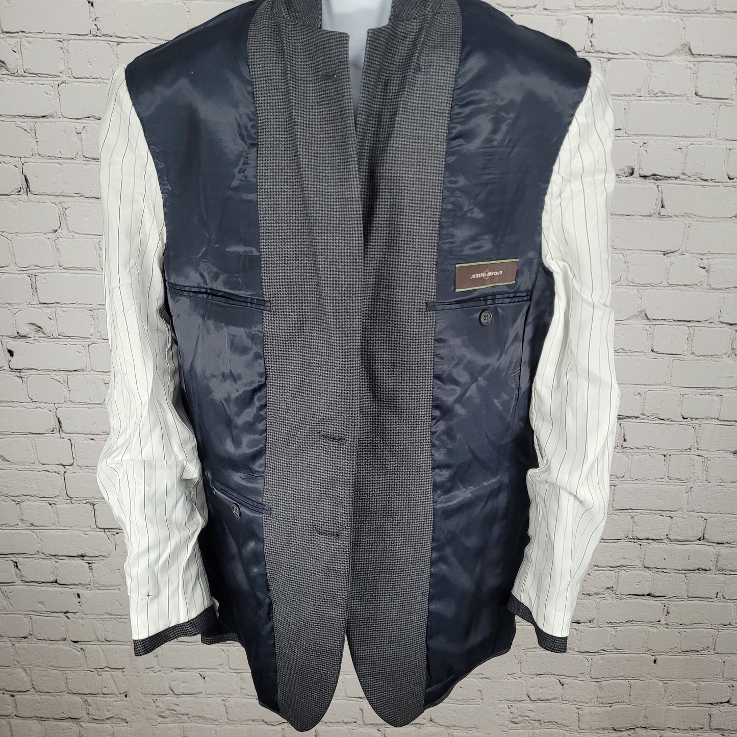 NWT Joseph Abboud Grey 100% Wool Houndstooth Blazer Sport Coat USA Made Size 40R