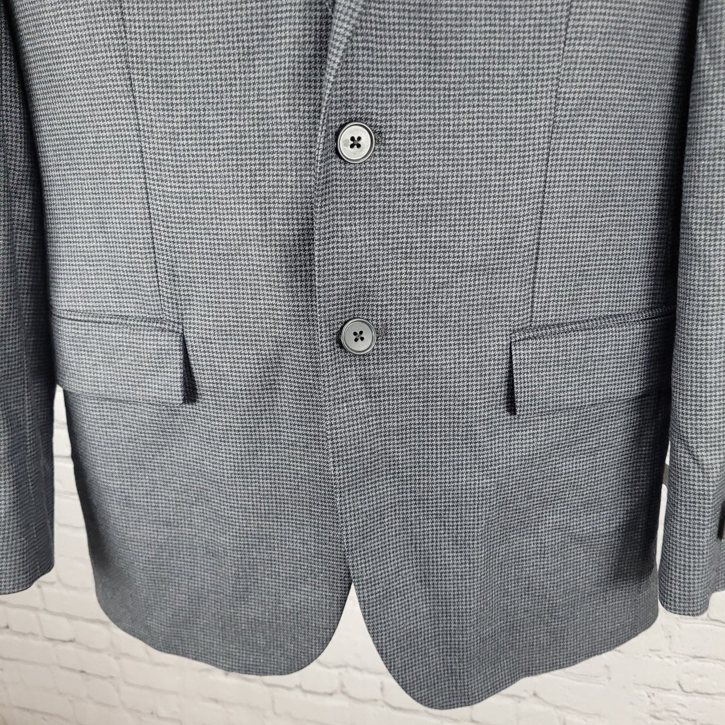 NWT Joseph Abboud Grey 100% Wool Houndstooth Blazer Sport Coat USA Made Size 40R