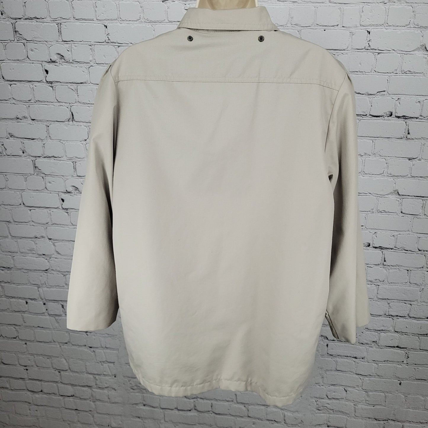 London Fog Beige Removable Thinsulate Liner Pleated Full Zip Jacket Size 14