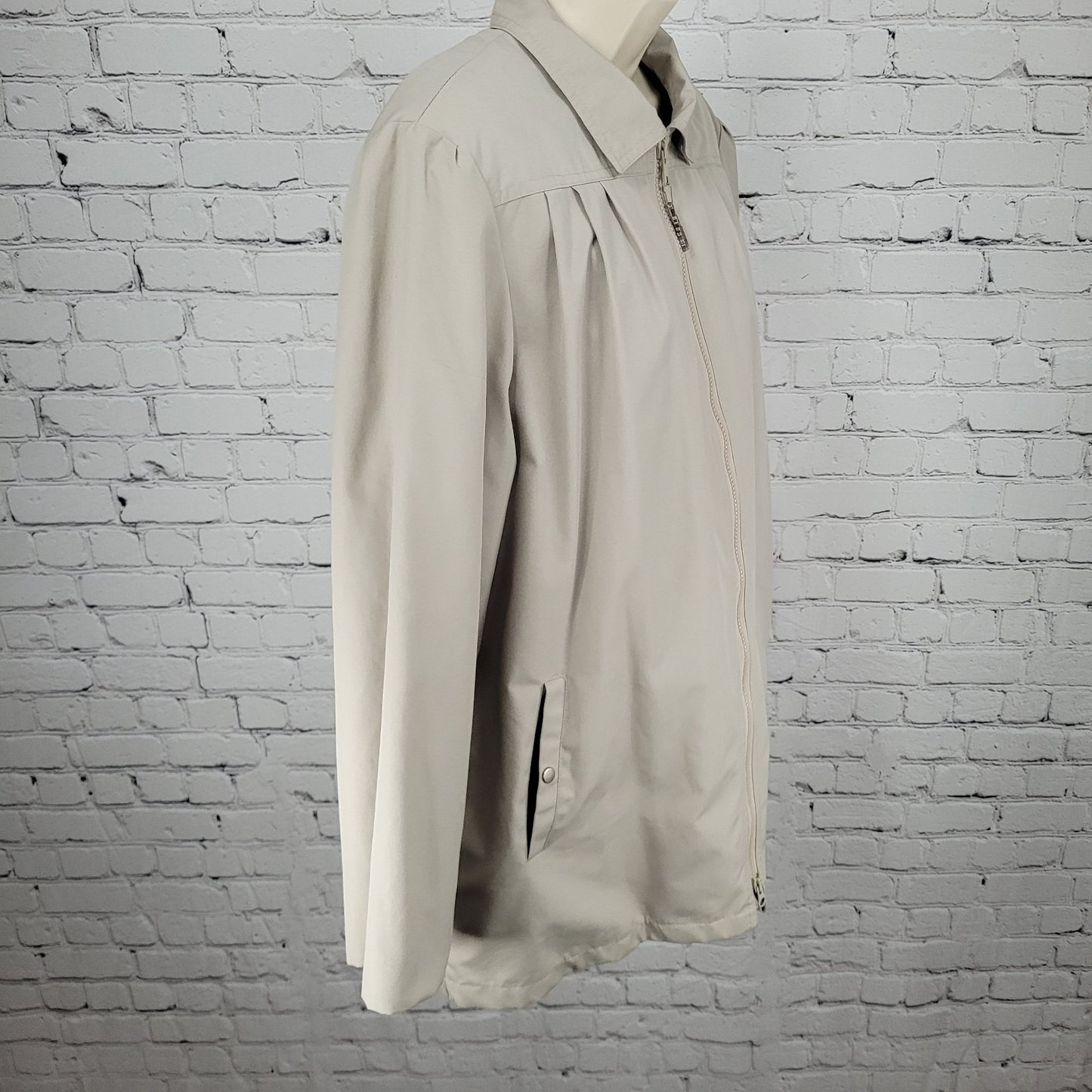 London Fog Beige Removable Thinsulate Liner Pleated Full Zip Jacket Size 14