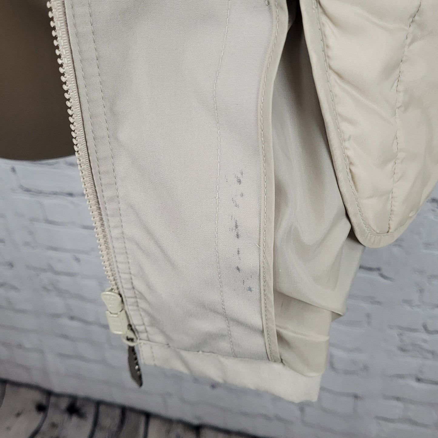 London Fog Beige Removable Thinsulate Liner Pleated Full Zip Jacket Size 14