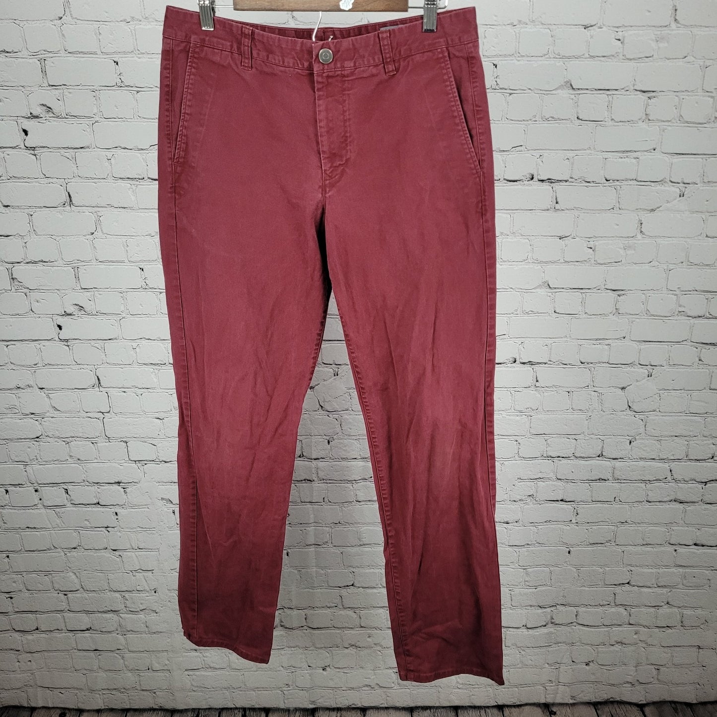 Bonobos Red Cotton Stretch Straight Leg Chino Pants Size 33/34 (33x33)