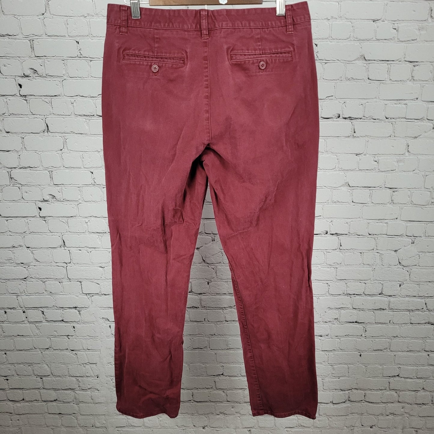 Bonobos Red Cotton Stretch Straight Leg Chino Pants Size 33/34 (33x33)