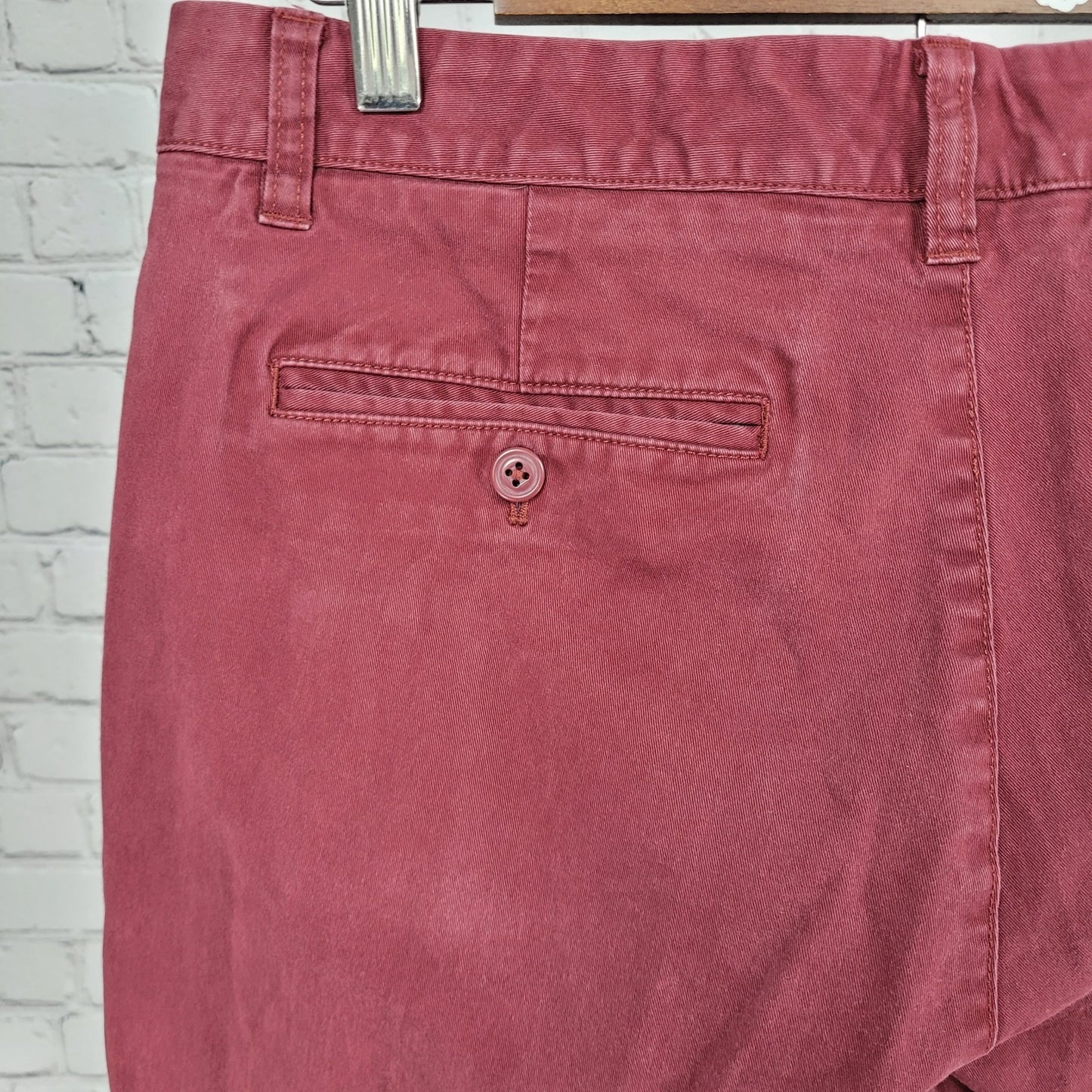 Bonobos Red Cotton Stretch Straight Leg Chino Pants Size 33/34 (33x33)
