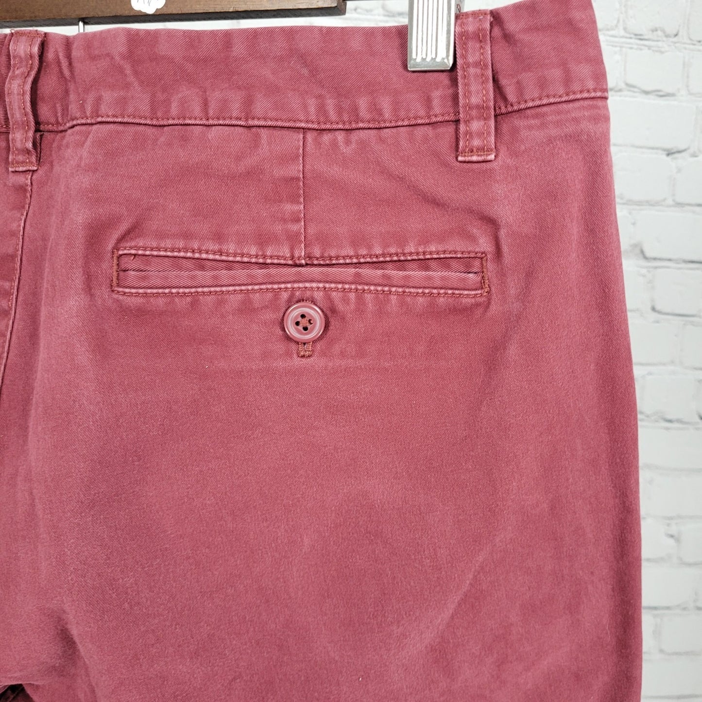 Bonobos Red Cotton Stretch Straight Leg Chino Pants Size 33/34 (33x33)