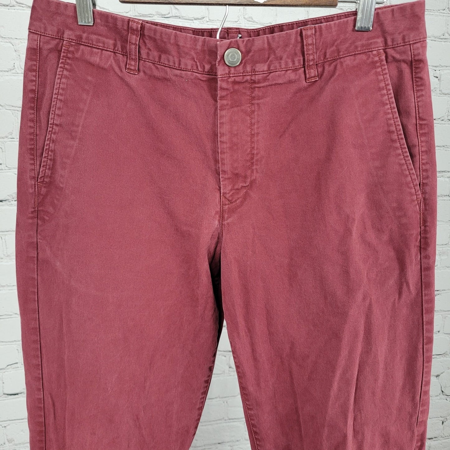 Bonobos Red Cotton Stretch Straight Leg Chino Pants Size 33/34 (33x33)