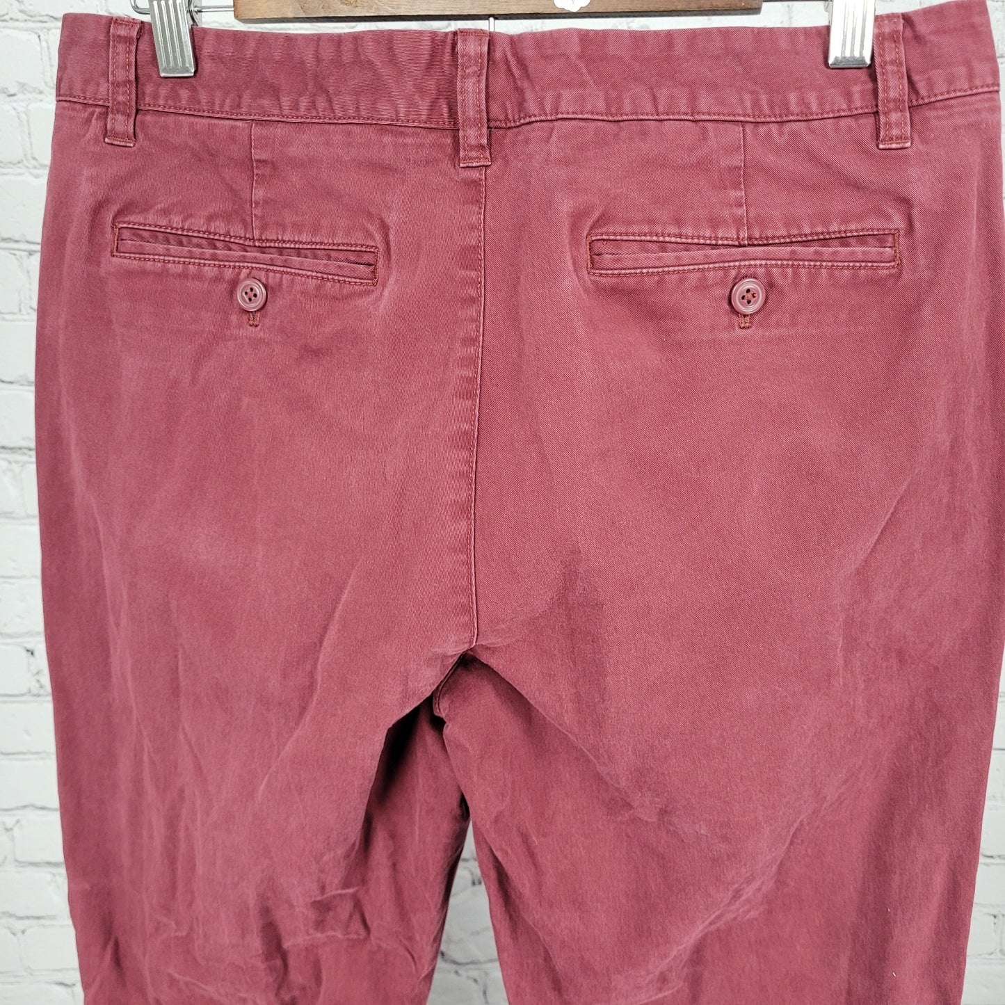 Bonobos Red Cotton Stretch Straight Leg Chino Pants Size 33/34 (33x33)