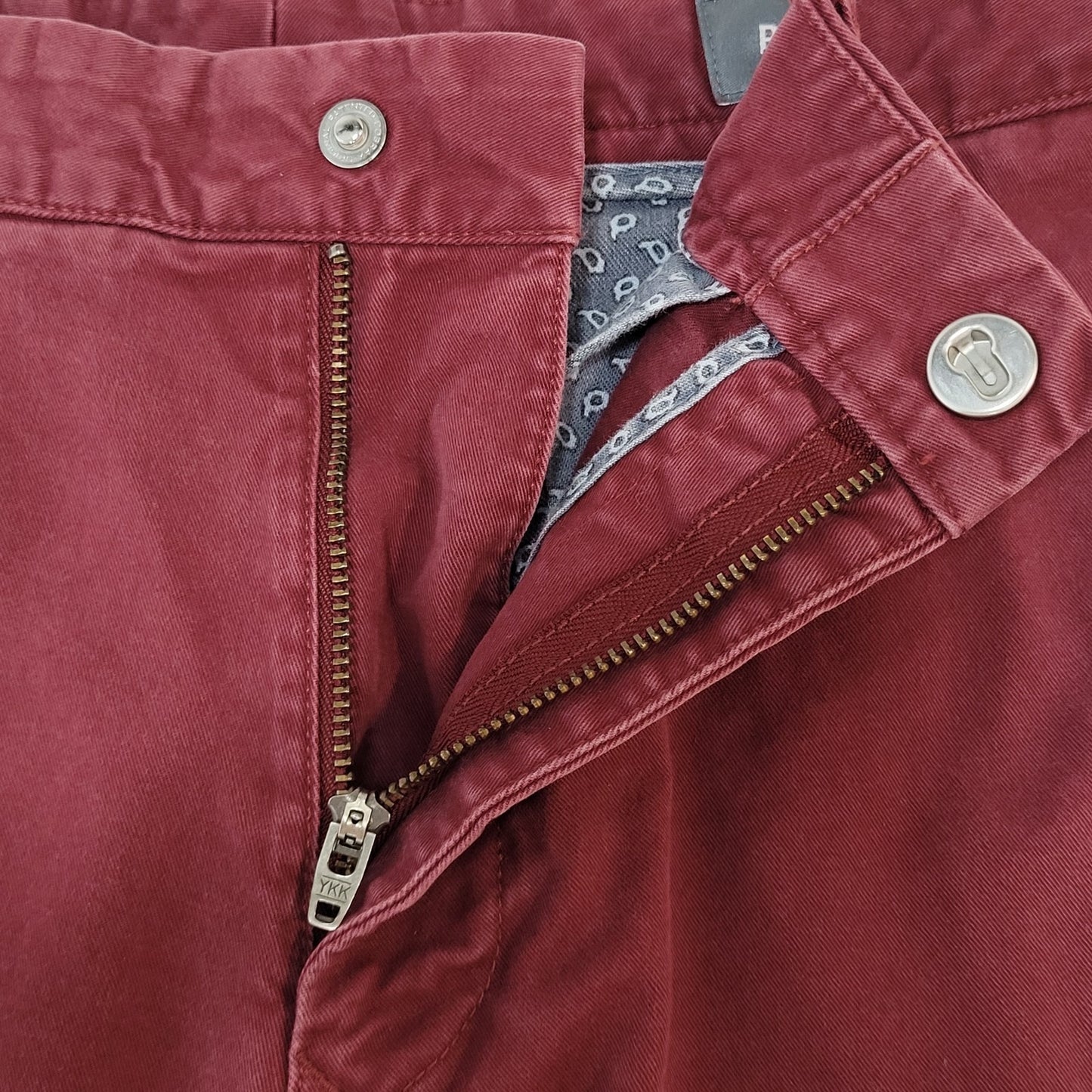 Bonobos Red Cotton Stretch Straight Leg Chino Pants Size 33/34 (33x33)